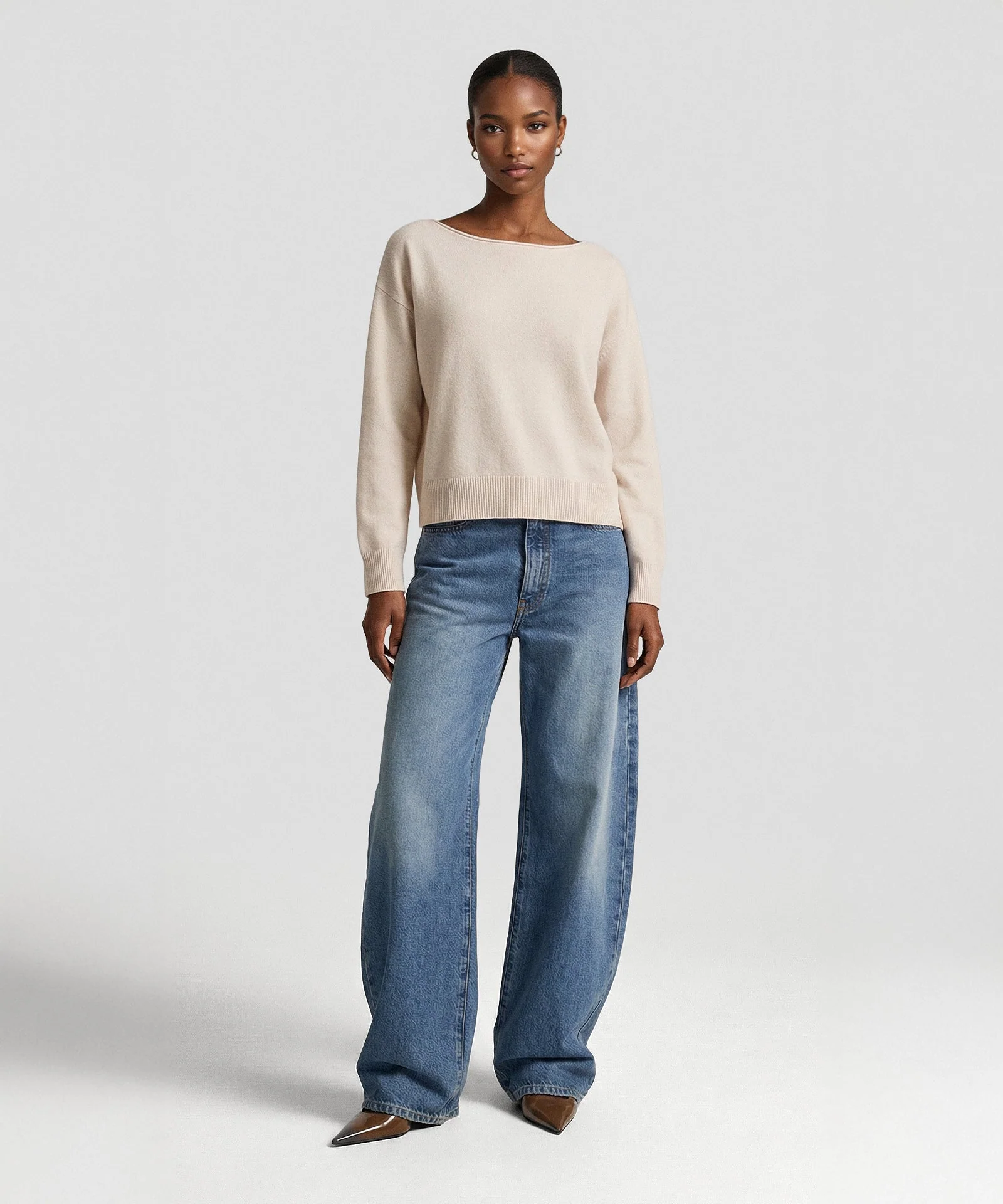 Basic Cashmere Boatneck Sweater - Image 5