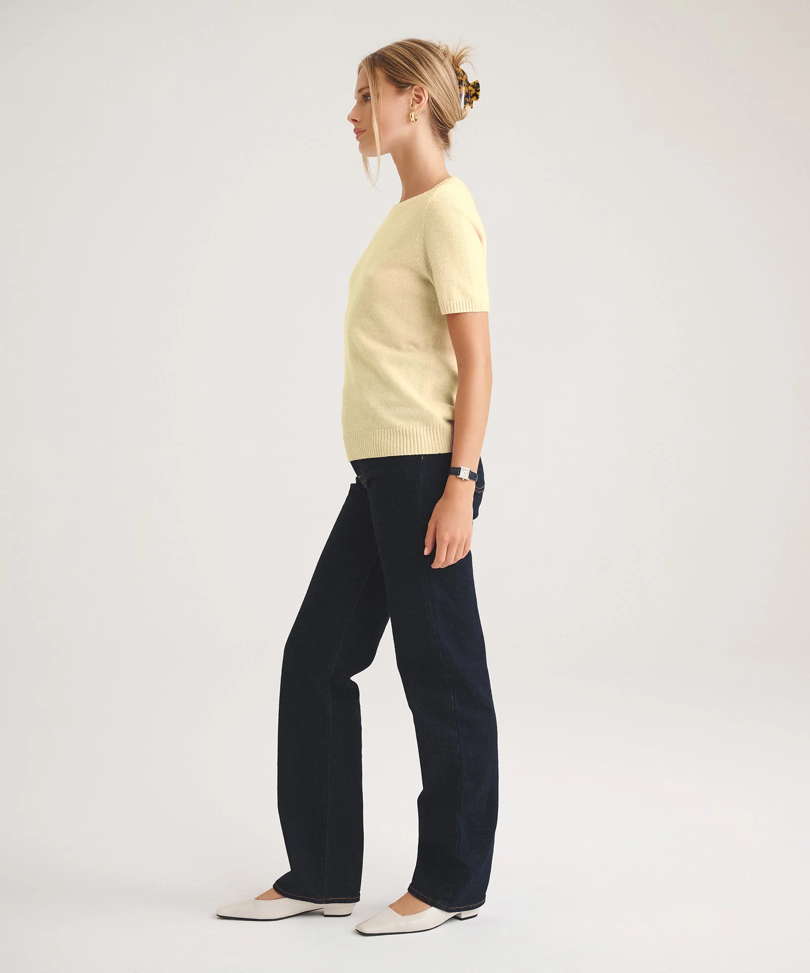 Basic Cashmere Short Sleeve Sweater - Image 11