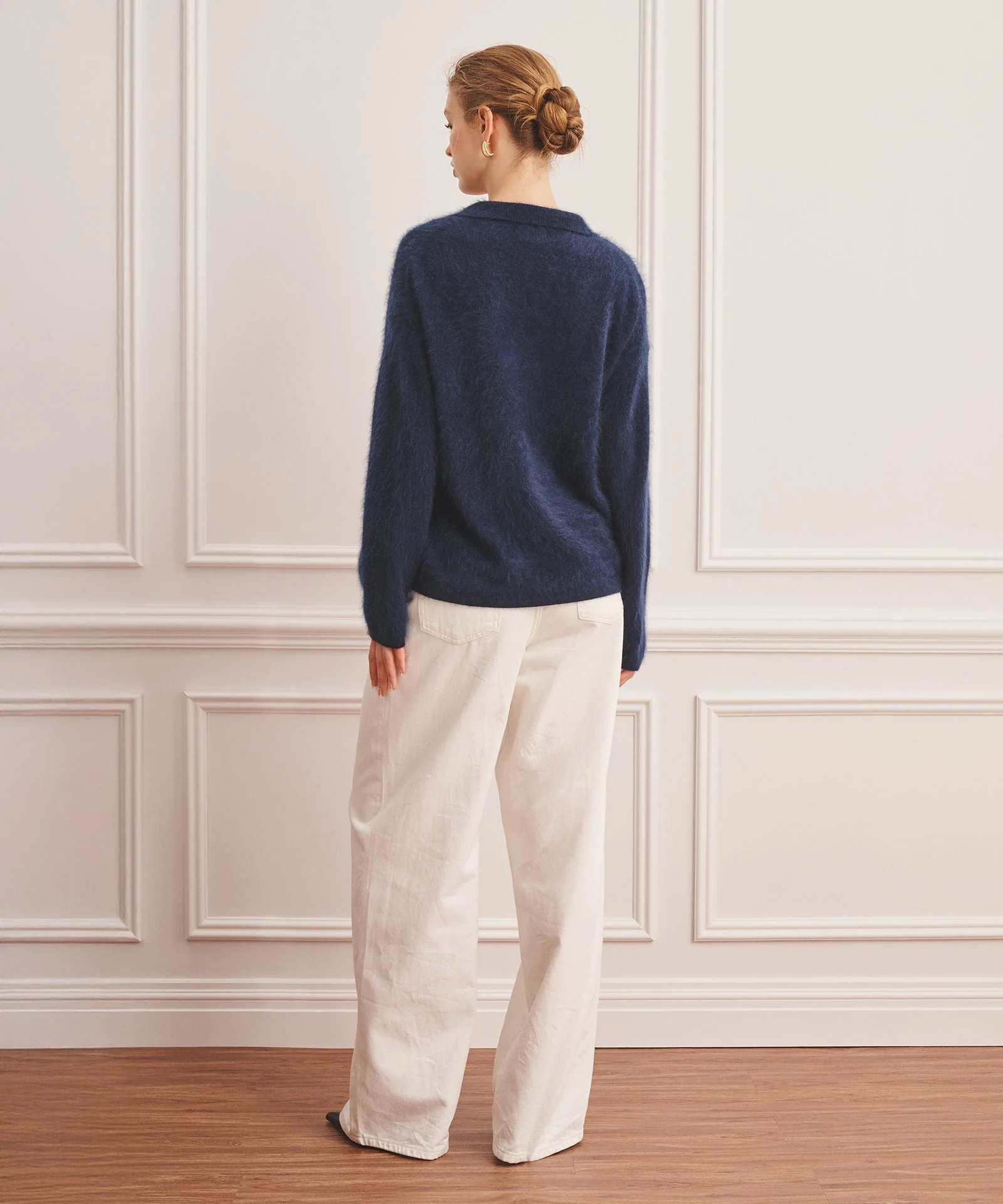 Brushed Luxe Cashmere Polo Sweater - Image 7