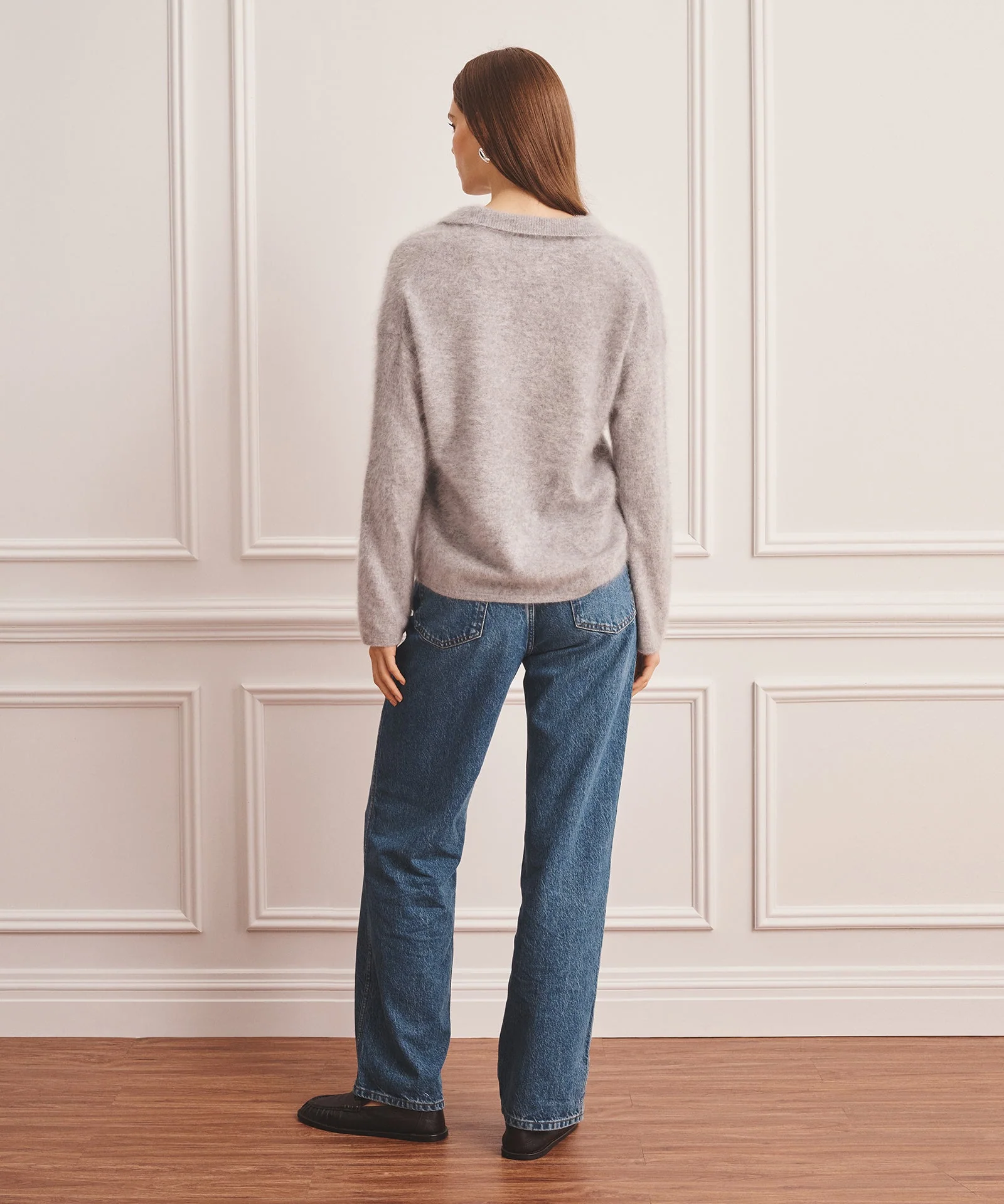 Brushed Luxe Cashmere Polo Sweater - Image 8