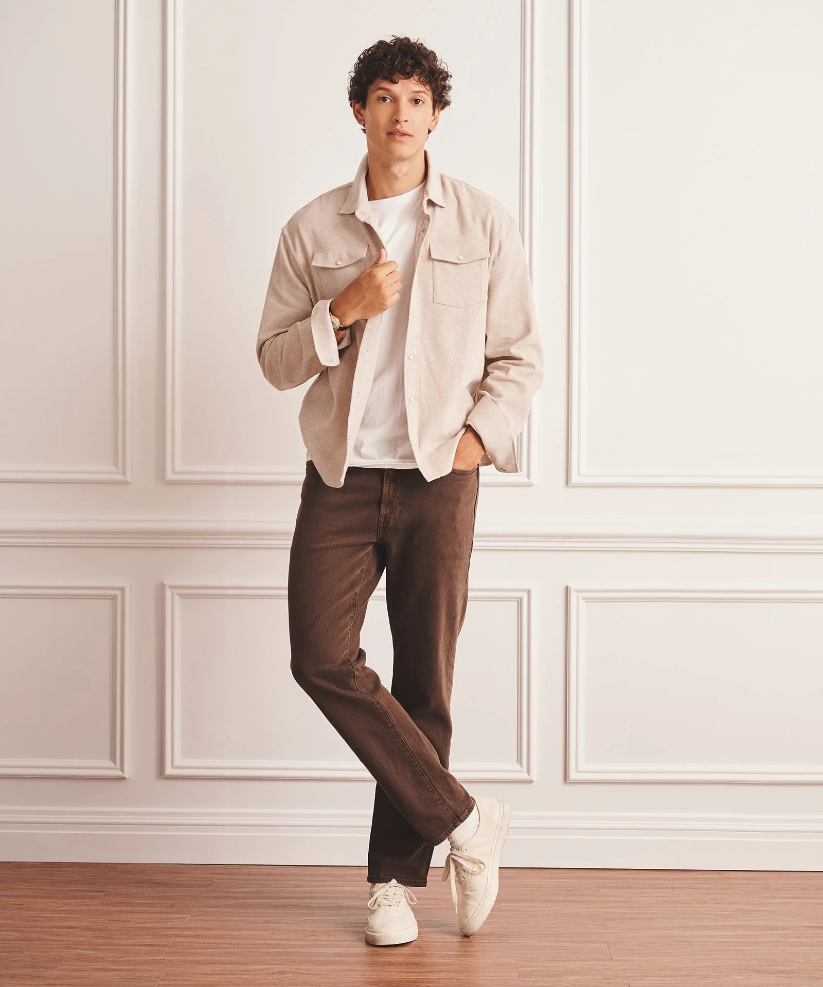 Brushed Cotton Shirt Jacket - Image 6