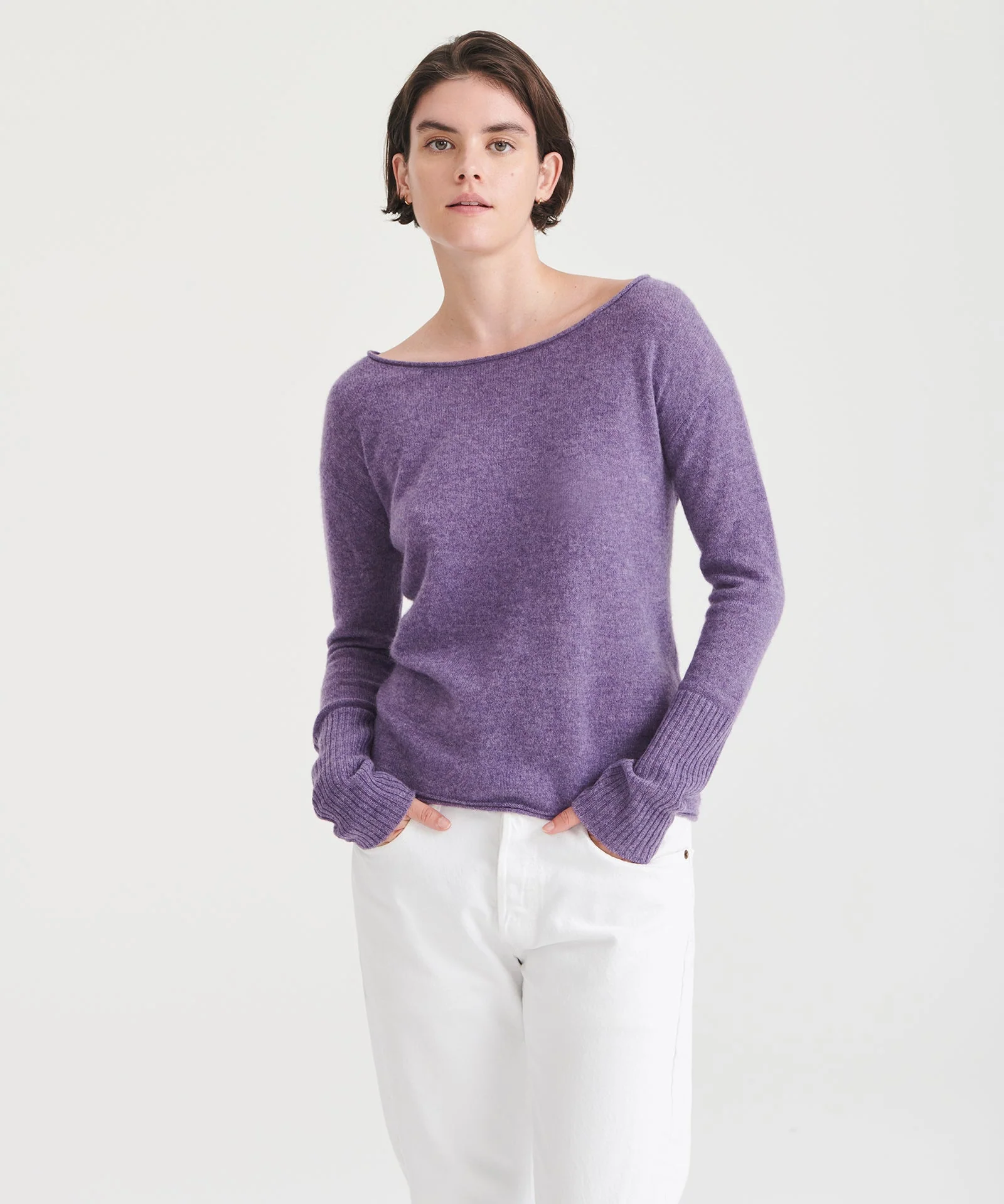 Lightweight Cashmere Boatneck Sweater - Image 21