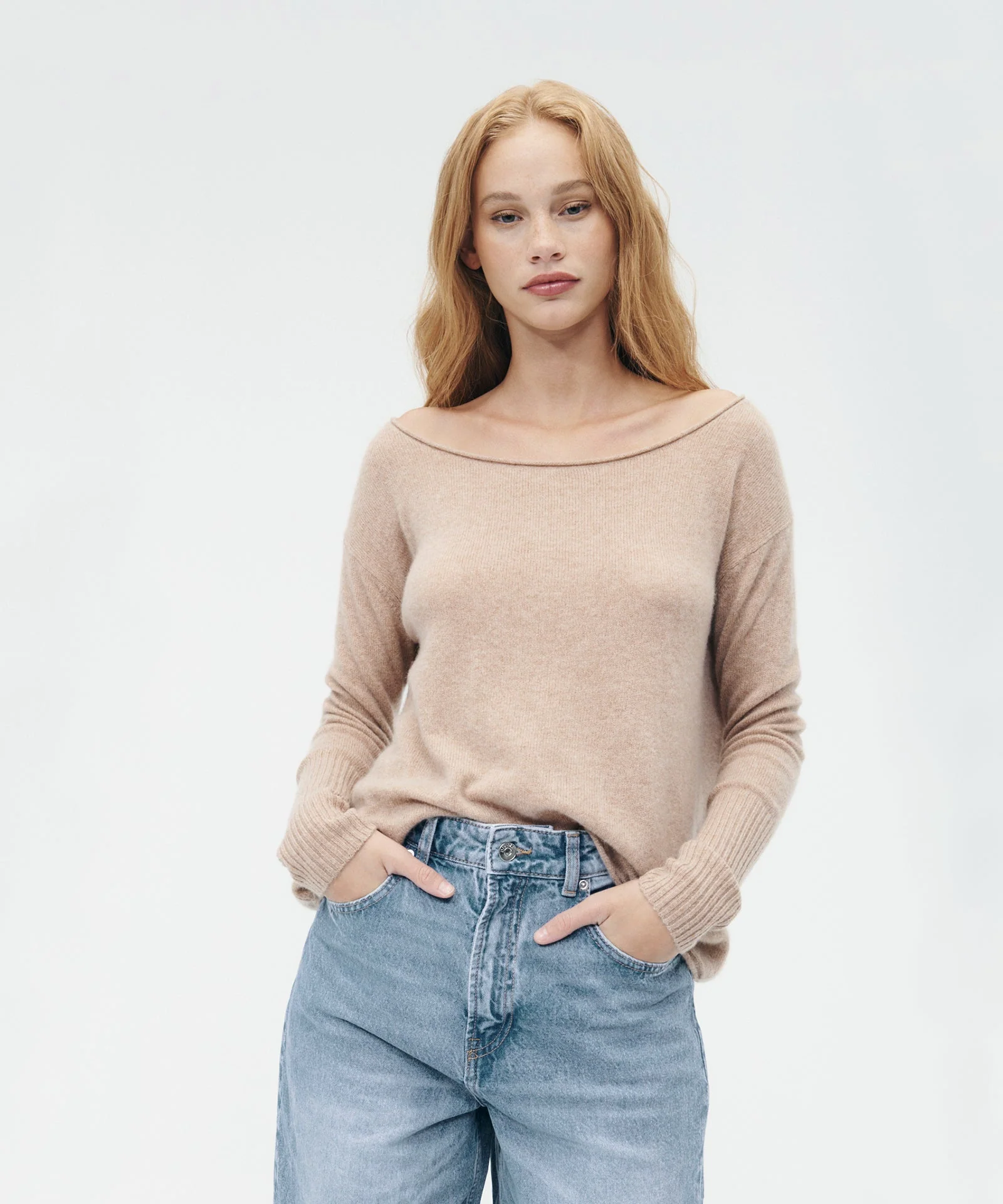 Lightweight Cashmere Boatneck Sweater - Image 3
