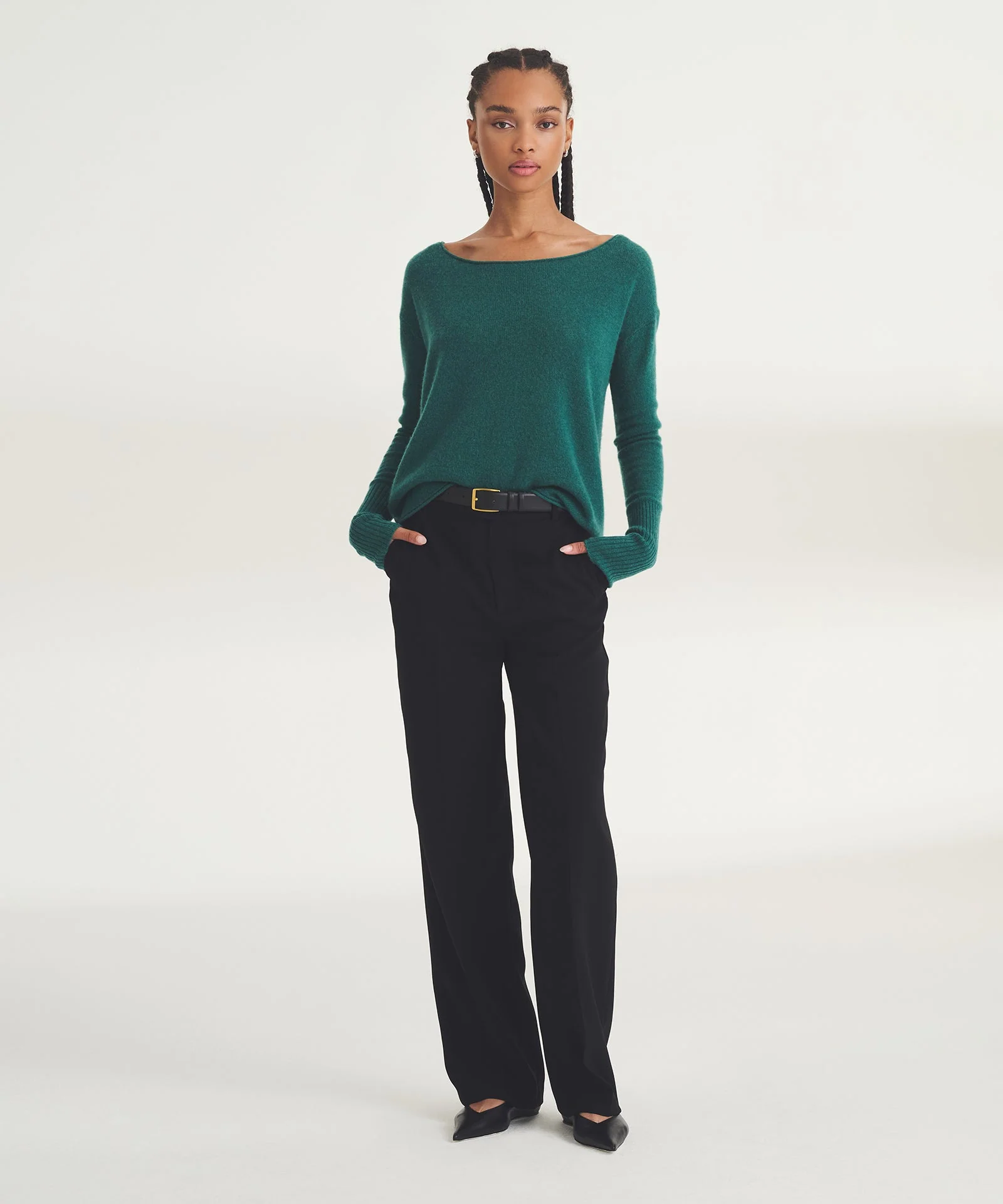 Lightweight Cashmere Boatneck Sweater - Image 39