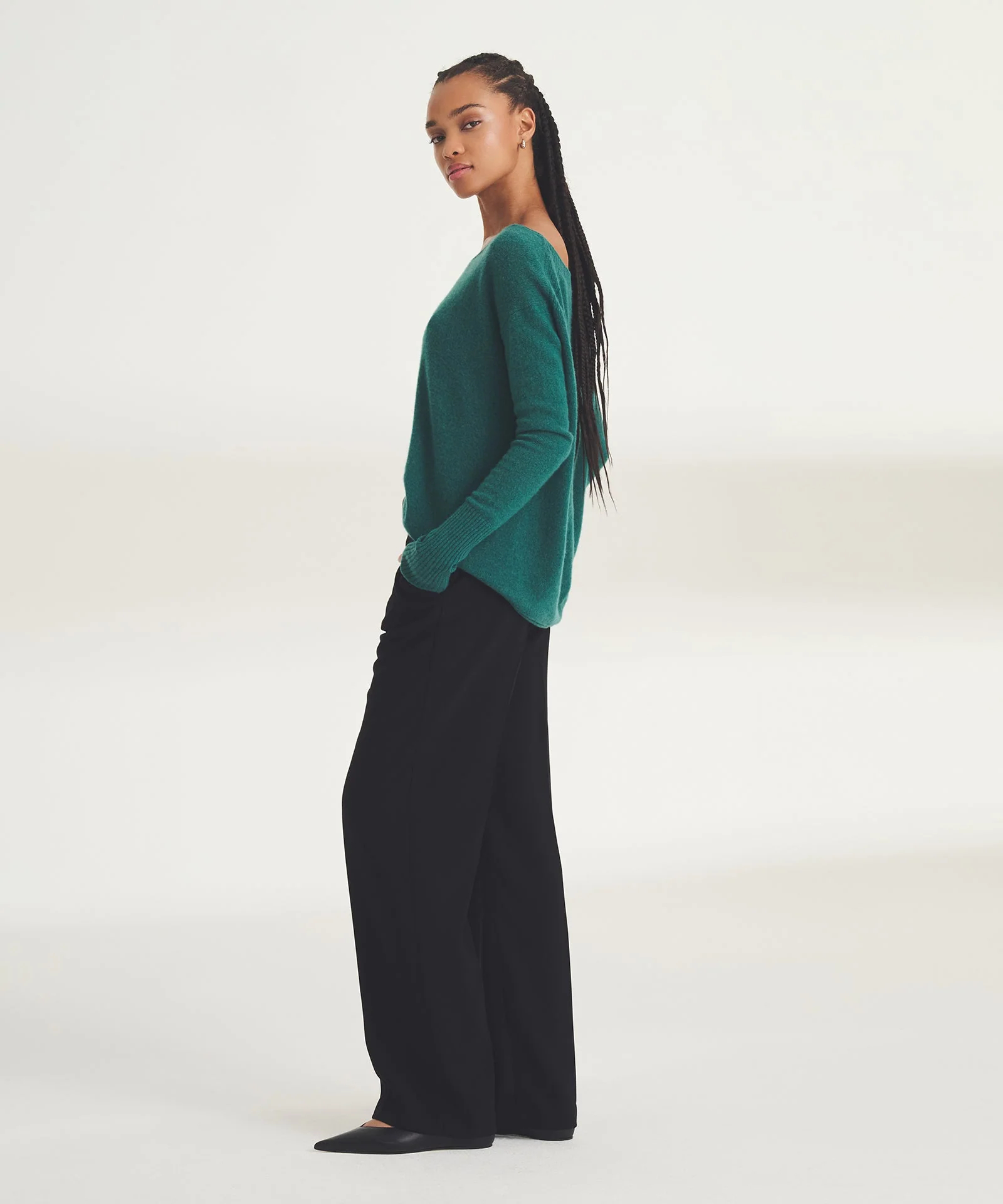 Lightweight Cashmere Boatneck Sweater - Image 40