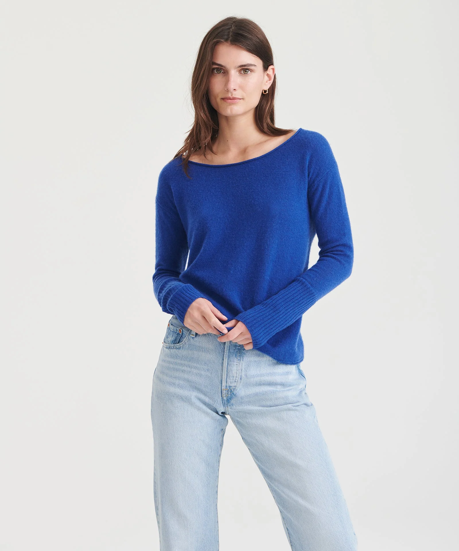 Lightweight Cashmere Boatneck Sweater - Image 7