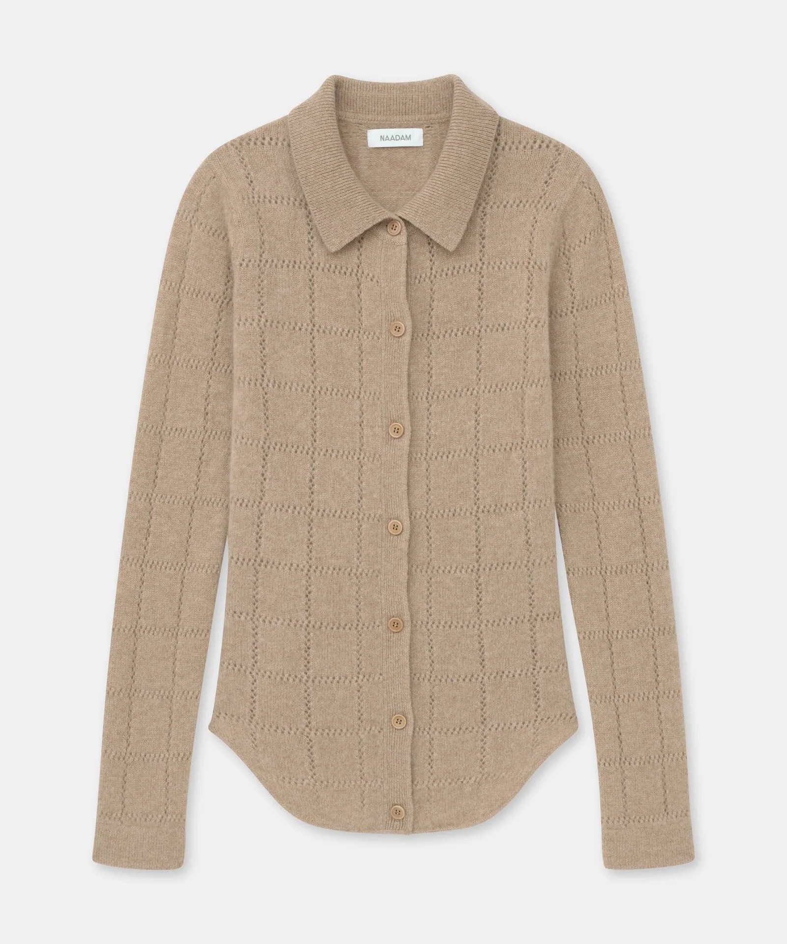 Novelty Cashmere Crochet Inspired Button Up - Image 14