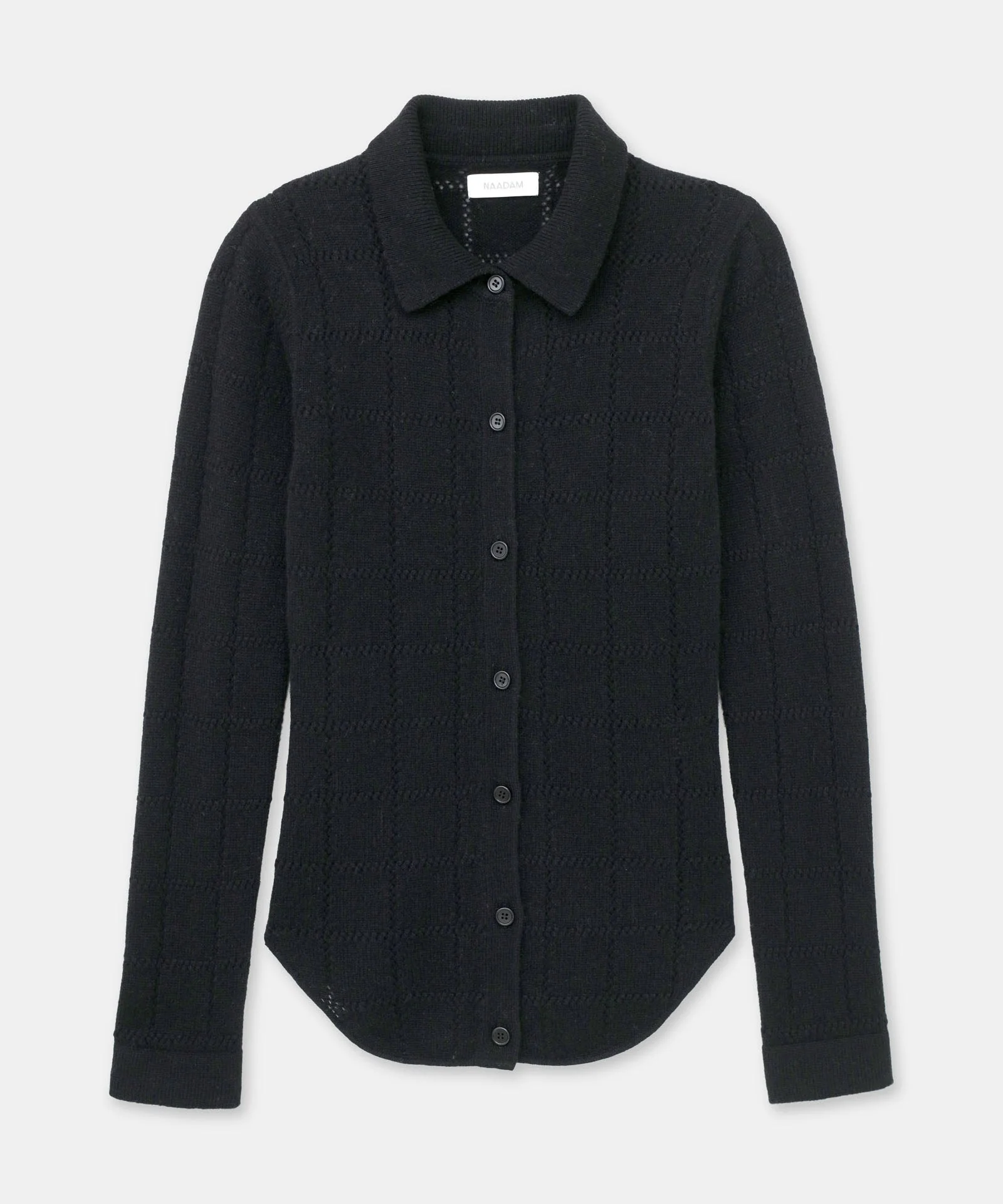 Novelty Cashmere Crochet Inspired Button Up - Image 15