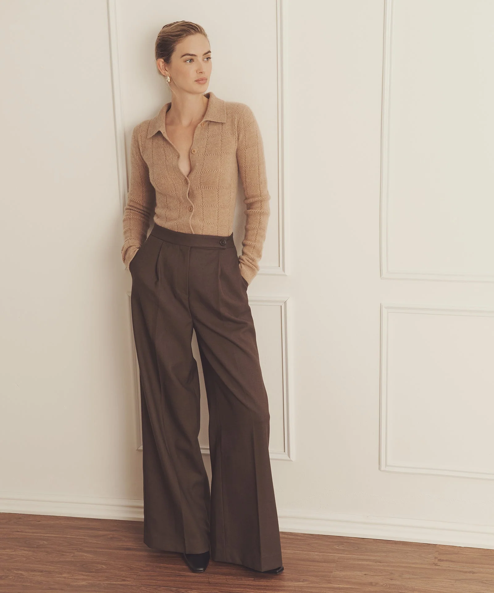 Novelty Cashmere Crochet Inspired Button Up - Image 5