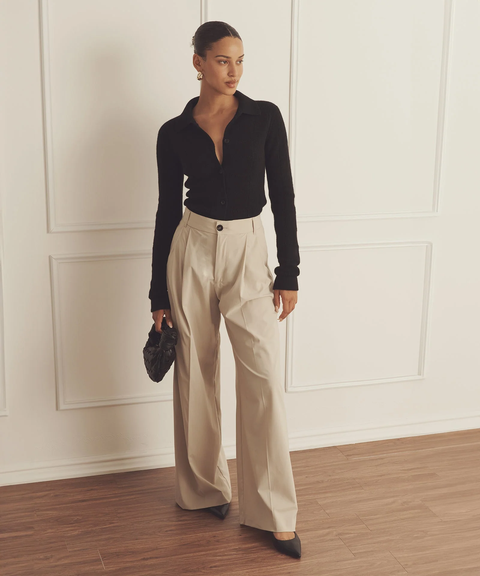 Novelty Cashmere Crochet Inspired Button Up - Image 9