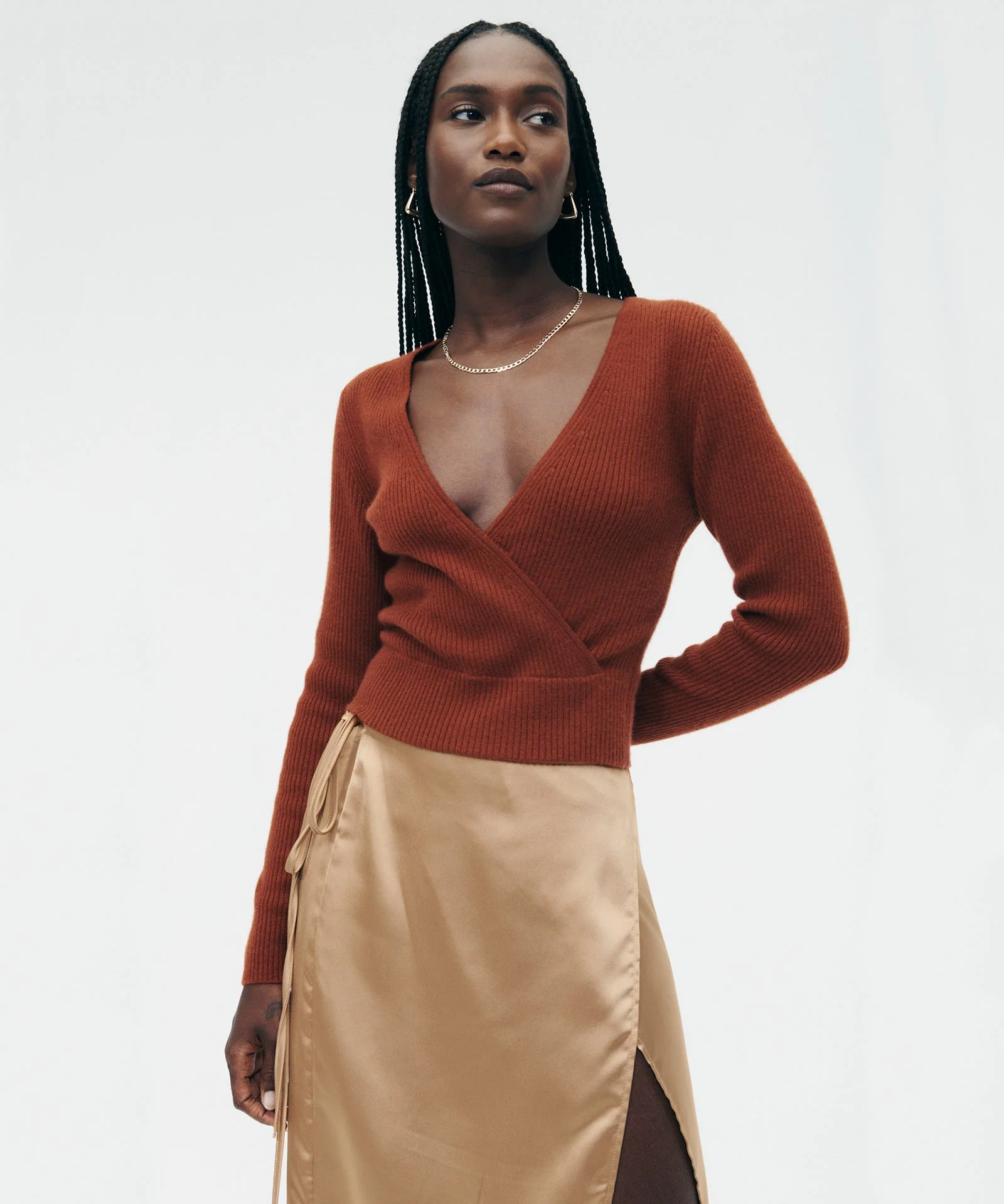Signature Cashmere Crossover Sweater - Image 2