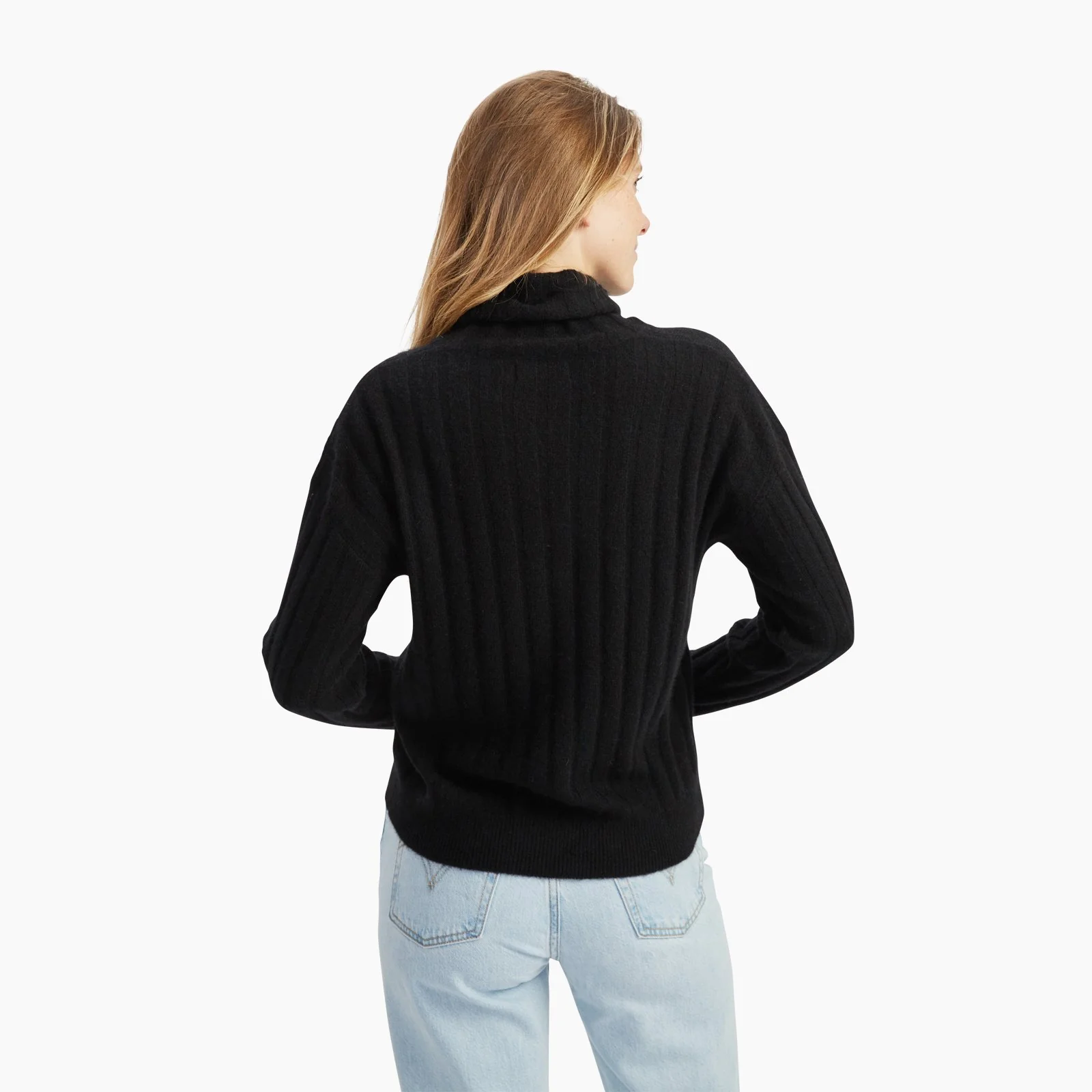 Cashmere Relaxed Ribbed Turtleneck - Image 11