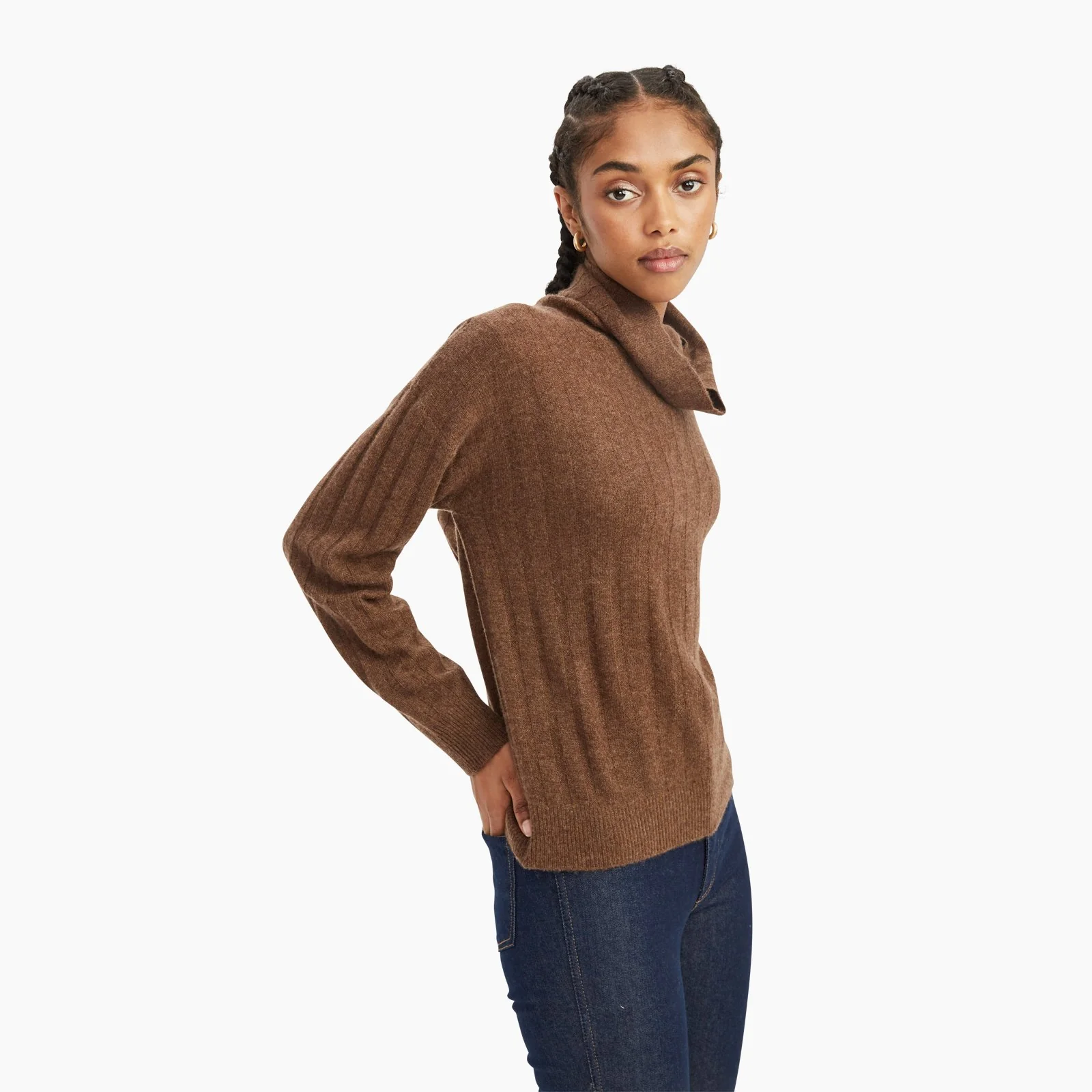 Cashmere Relaxed Ribbed Turtleneck - Image 6