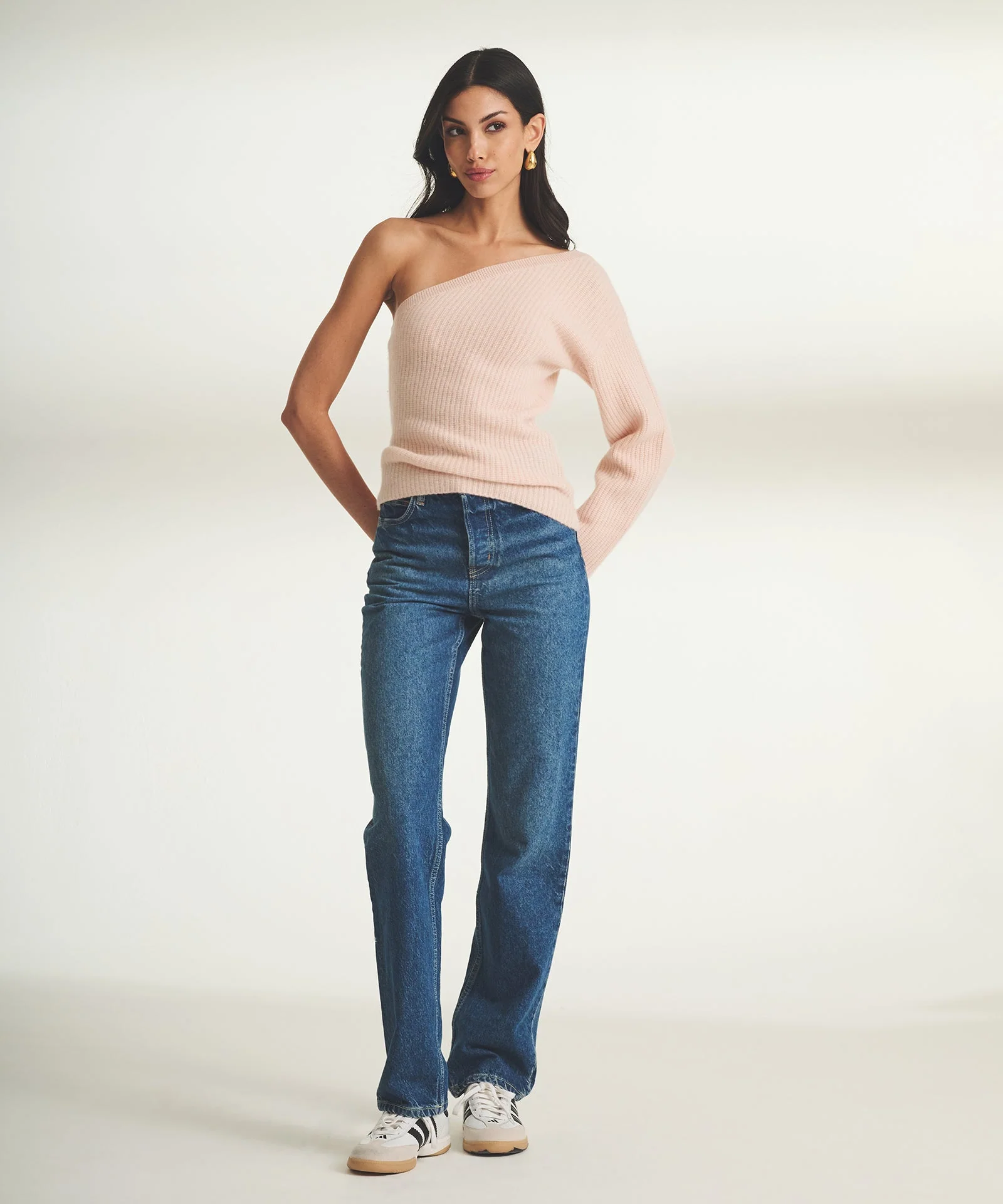 Cashmere Ribbed Asymmetrical Top - Image 3