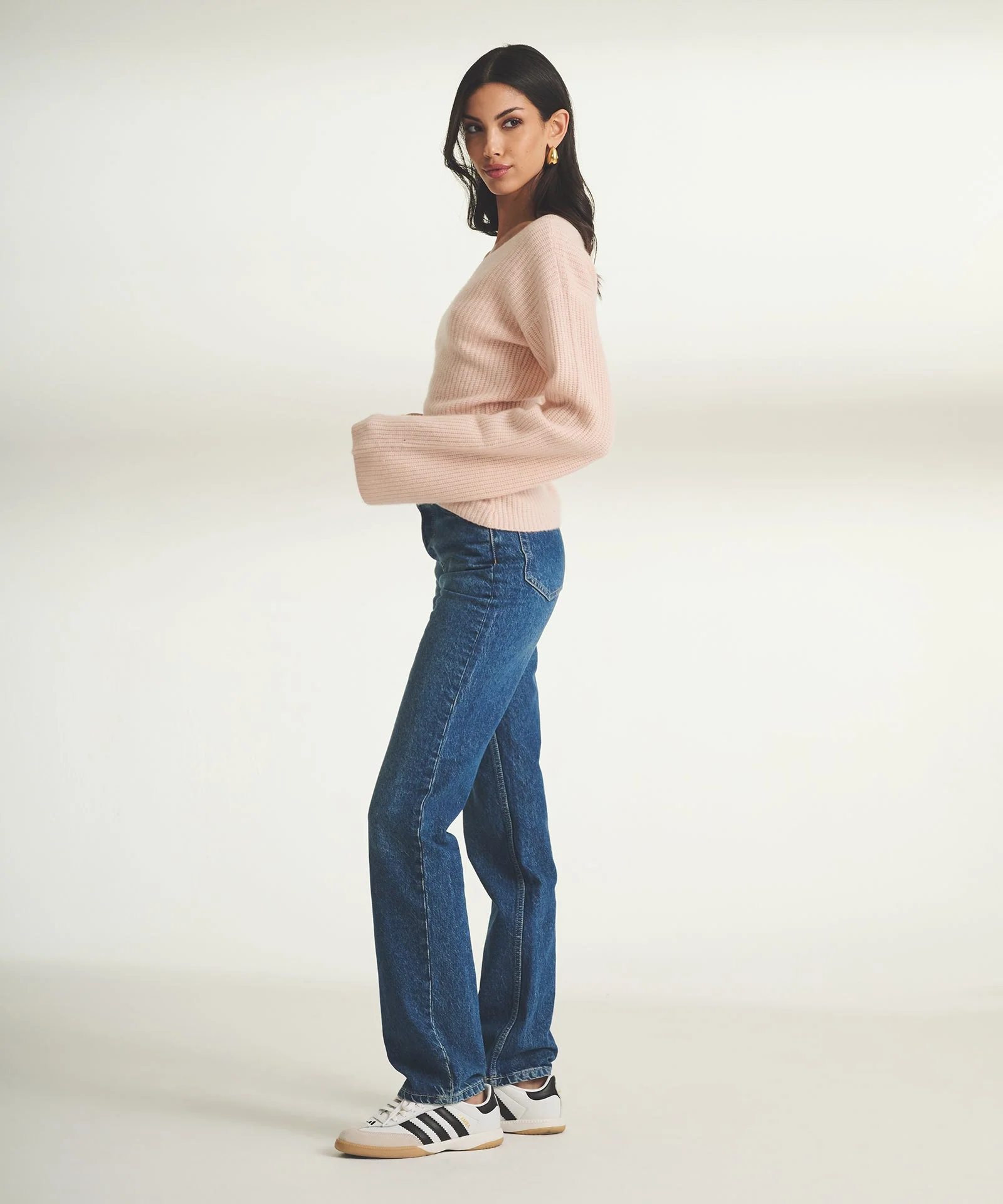 Cashmere Ribbed Asymmetrical Top - Image 4