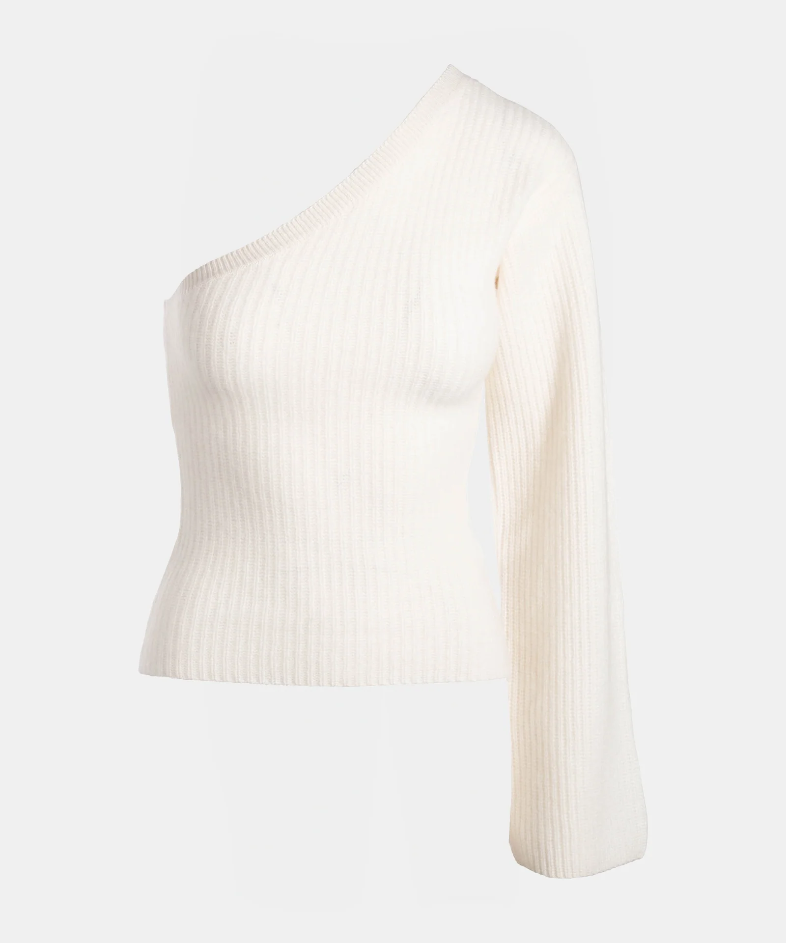 Cashmere Ribbed Asymmetrical Top - Image 8