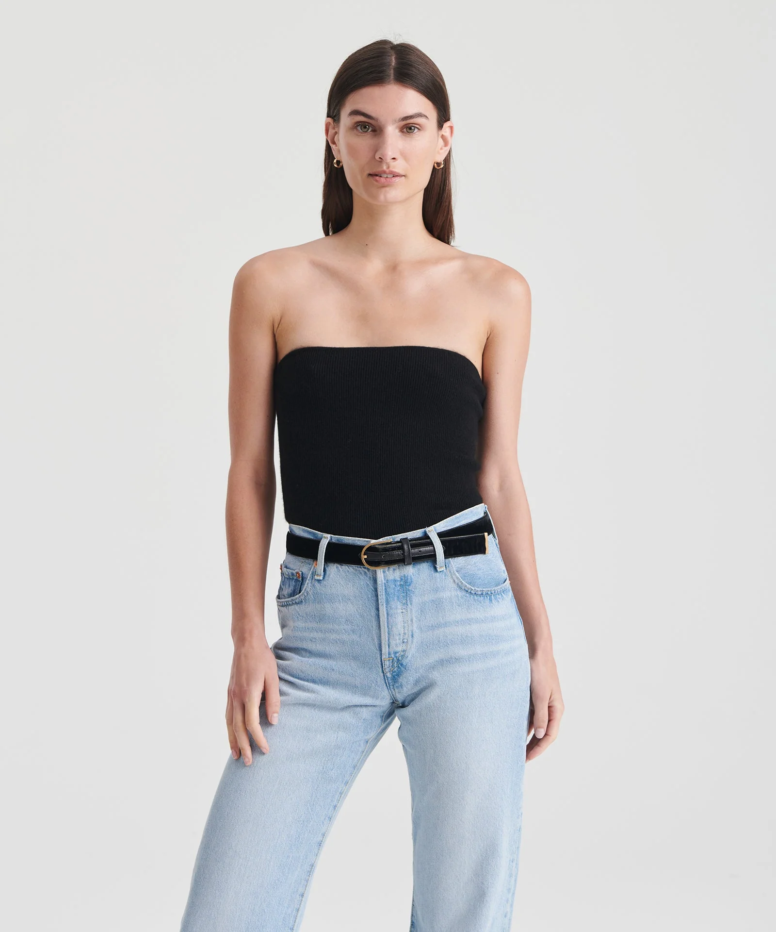 Signature Cashmere Ribbed Tube Top - Image 9
