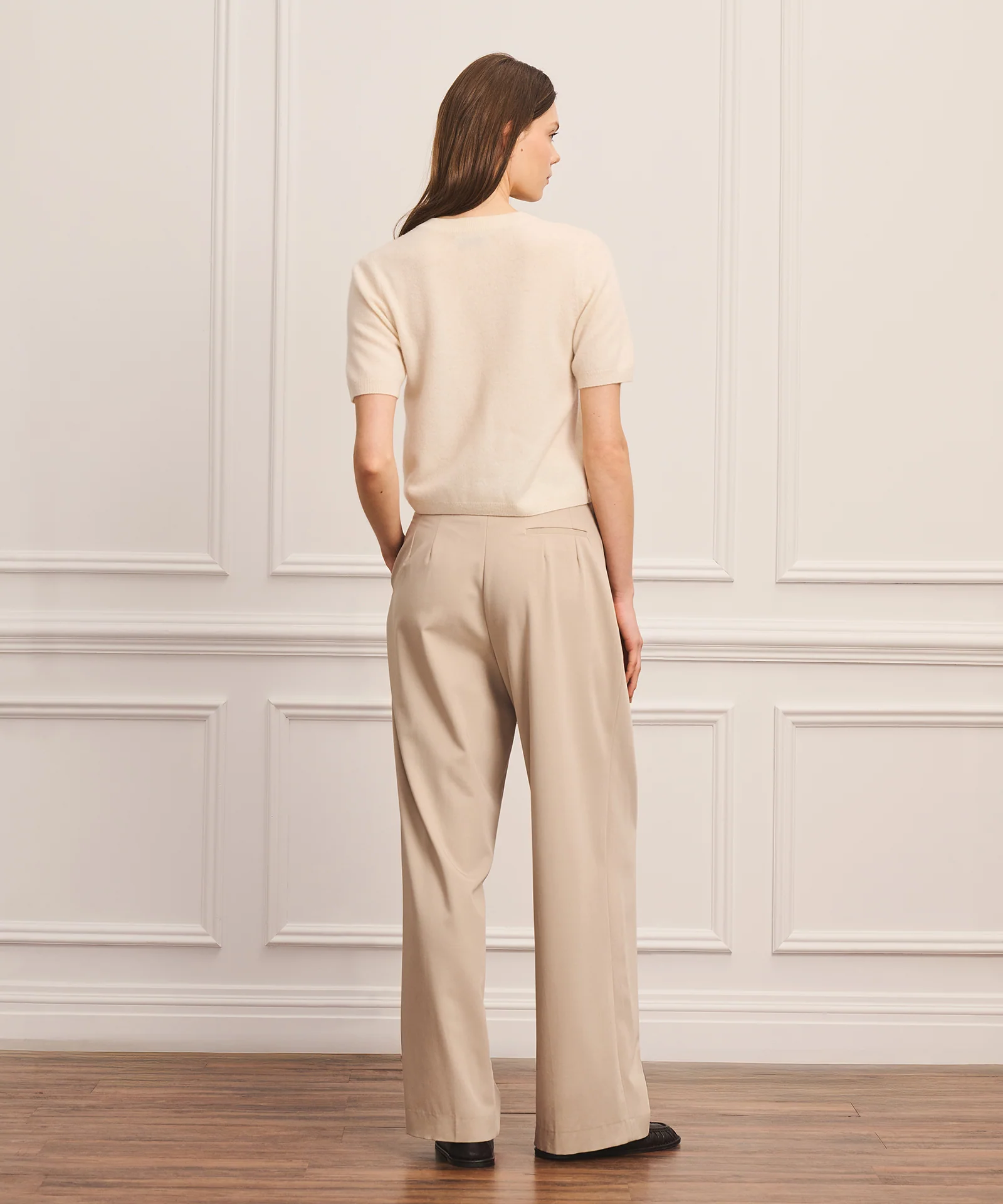 Cashmere Short Sleeve Sweater with Novelty Button - Image 5