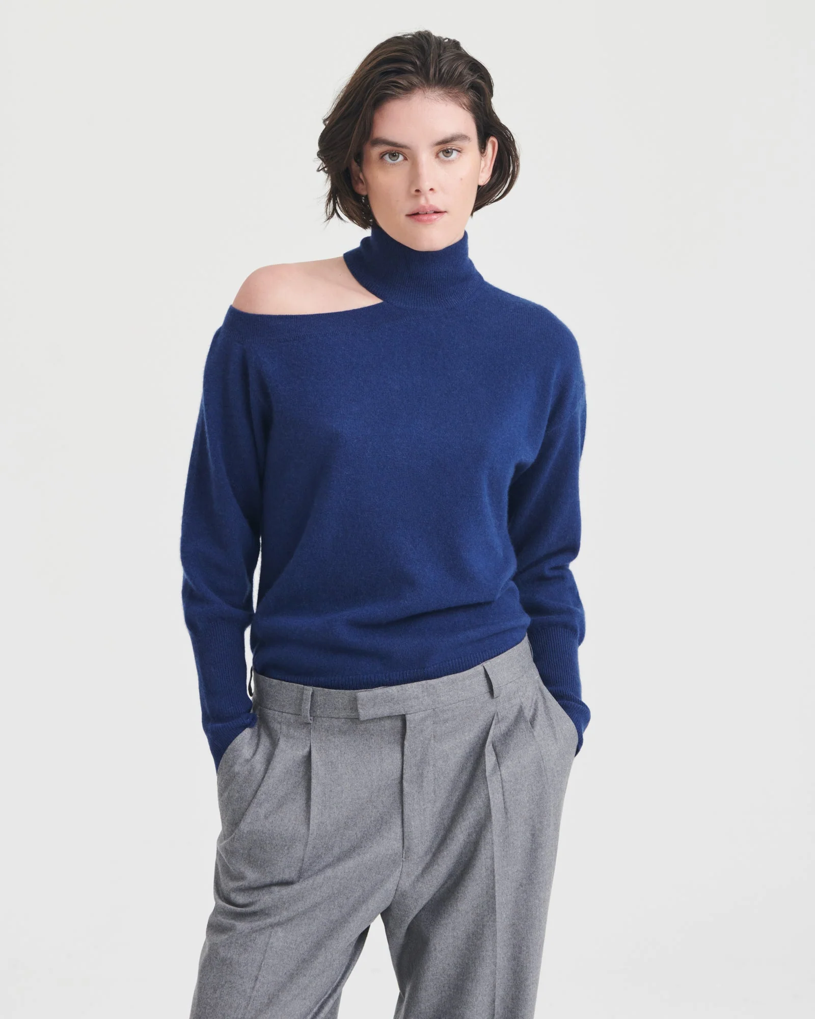 Cashmere Shoulder Cut Out Turtleneck - Image 3