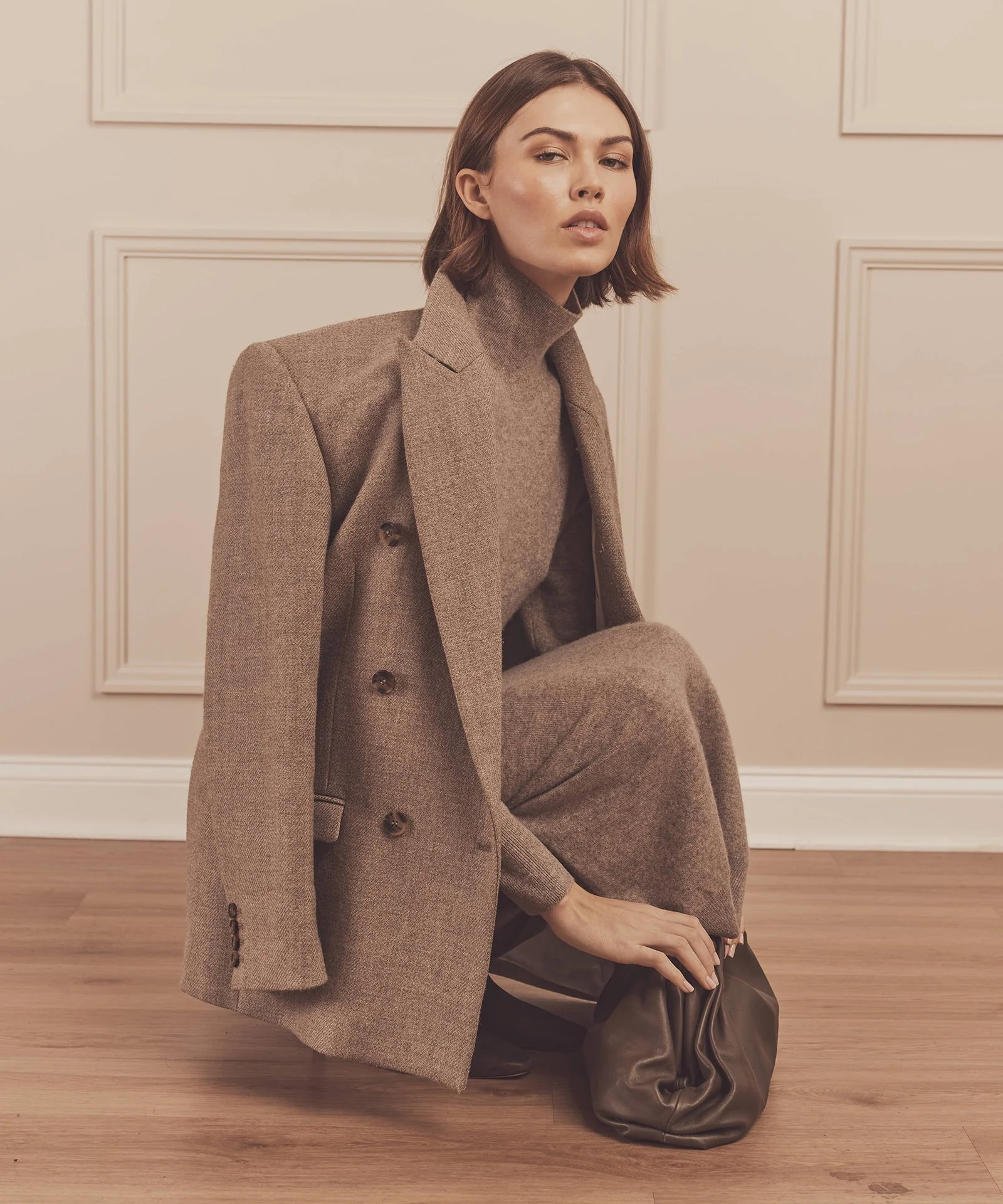 Signature Cashmere Turtleneck Dress with Slits - Image 20
