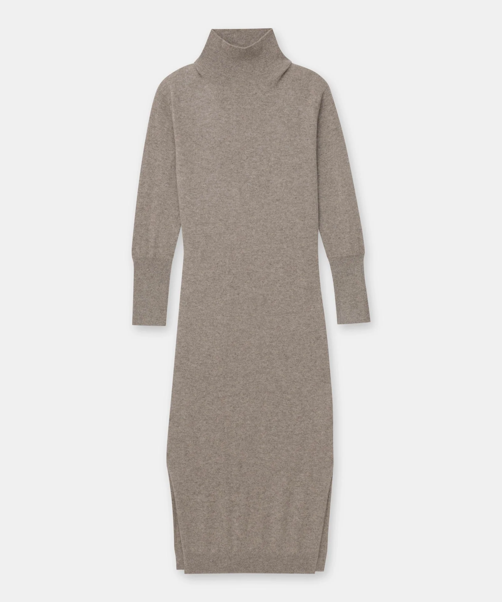 Signature Cashmere Turtleneck Dress with Slits - Image 21