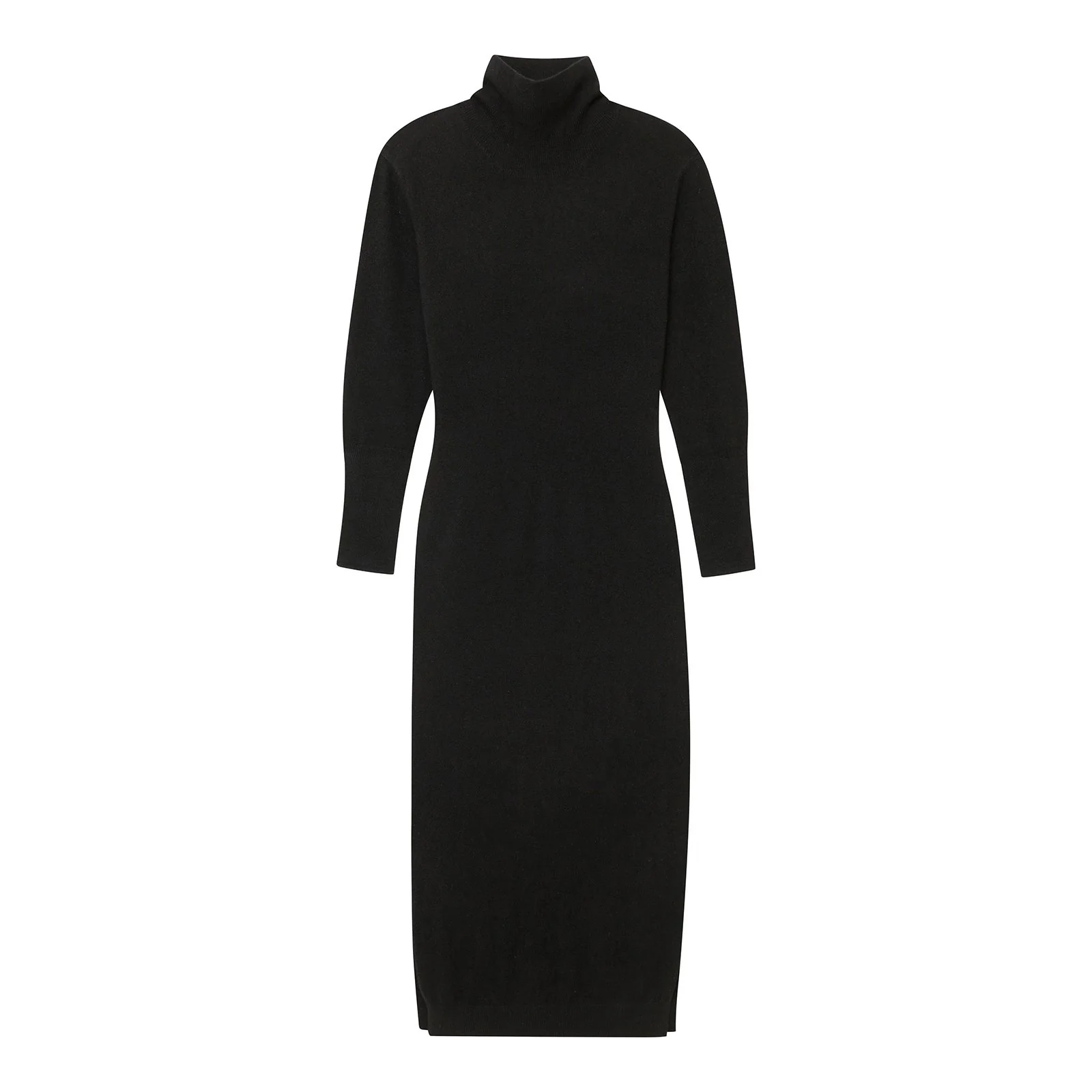 Signature Cashmere Turtleneck Dress with Slits - Image 25