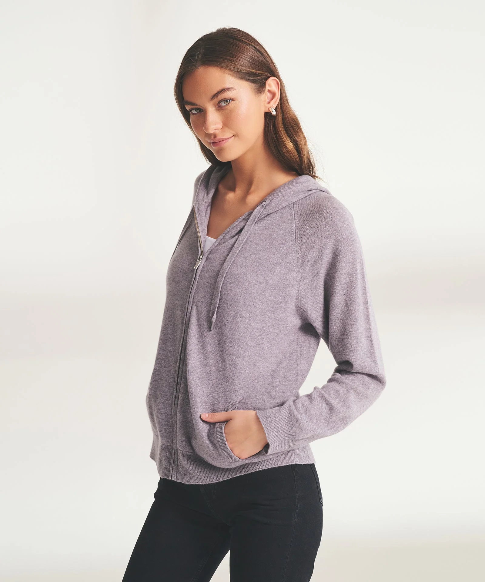 Signature Cashmere Zip Up Hoodie - Image 4