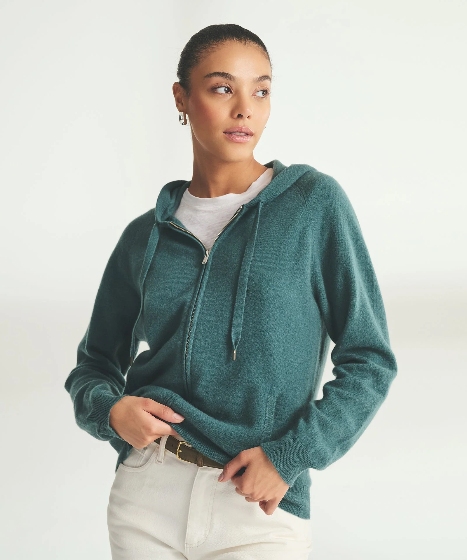 Signature Cashmere Zip Up Hoodie - Image 5