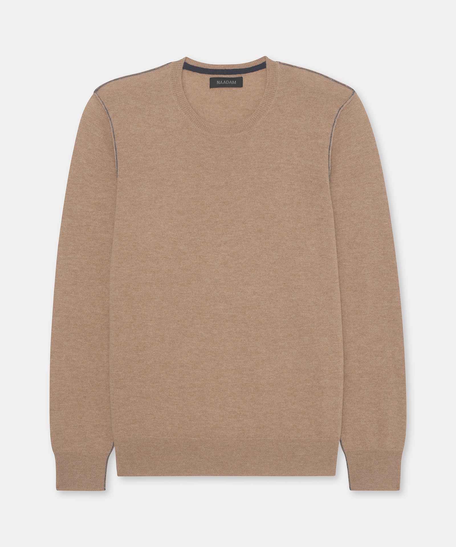Cashmino Crewneck Sweater with Contrast Trim - Image 4
