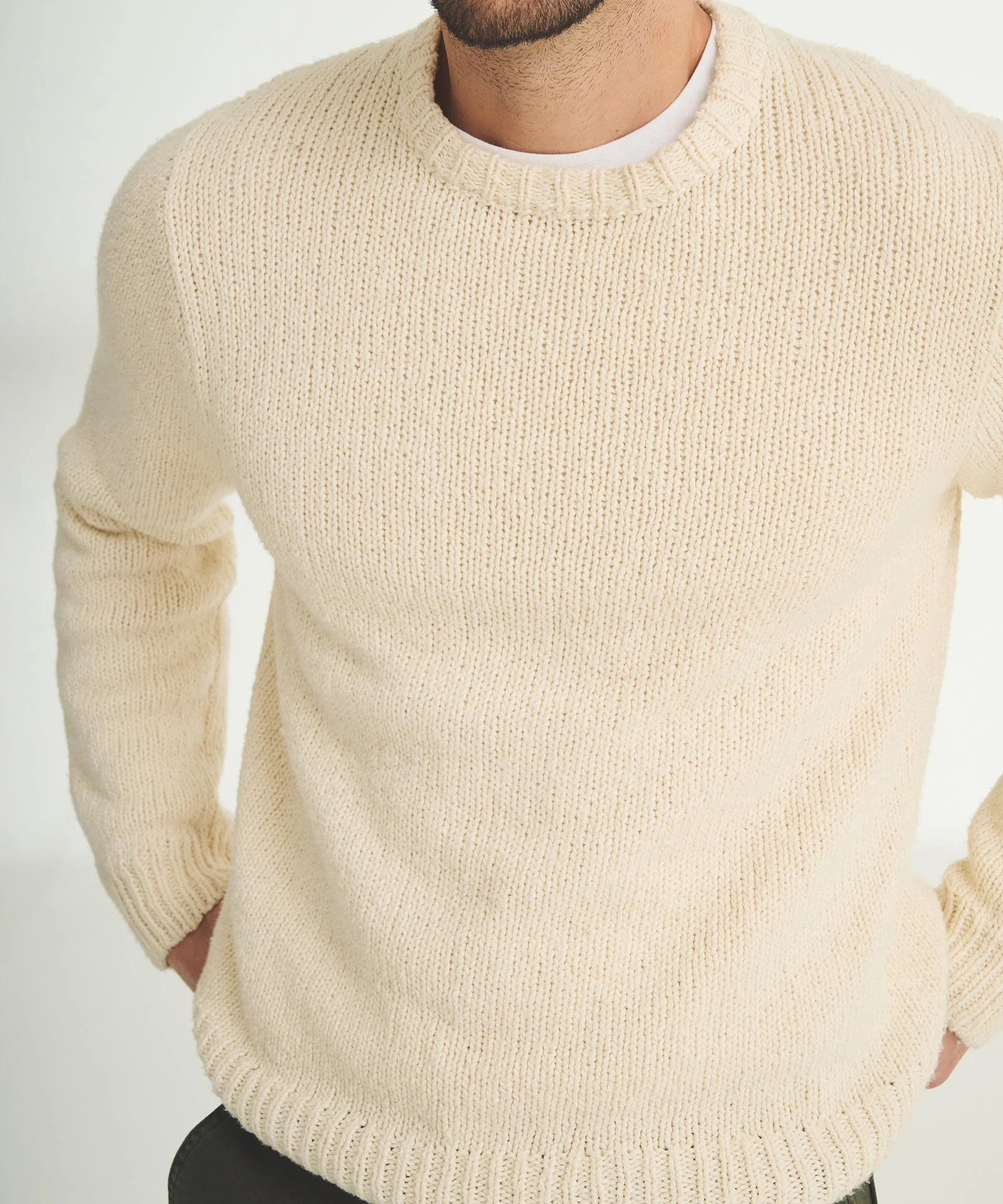 Chunky Cotton Crewneck Sweater - Image 11