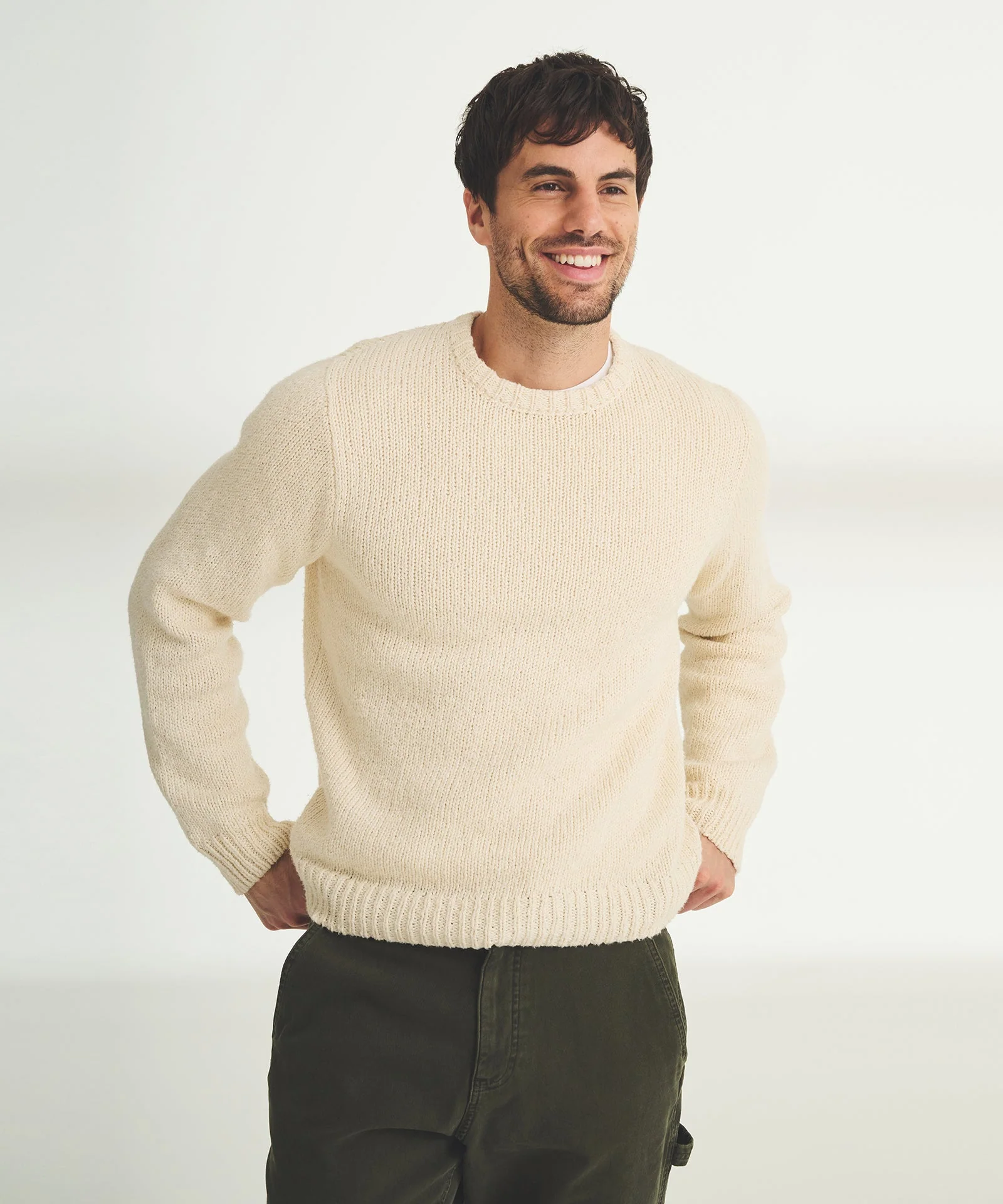 Chunky Cotton Crewneck Sweater - Image 3