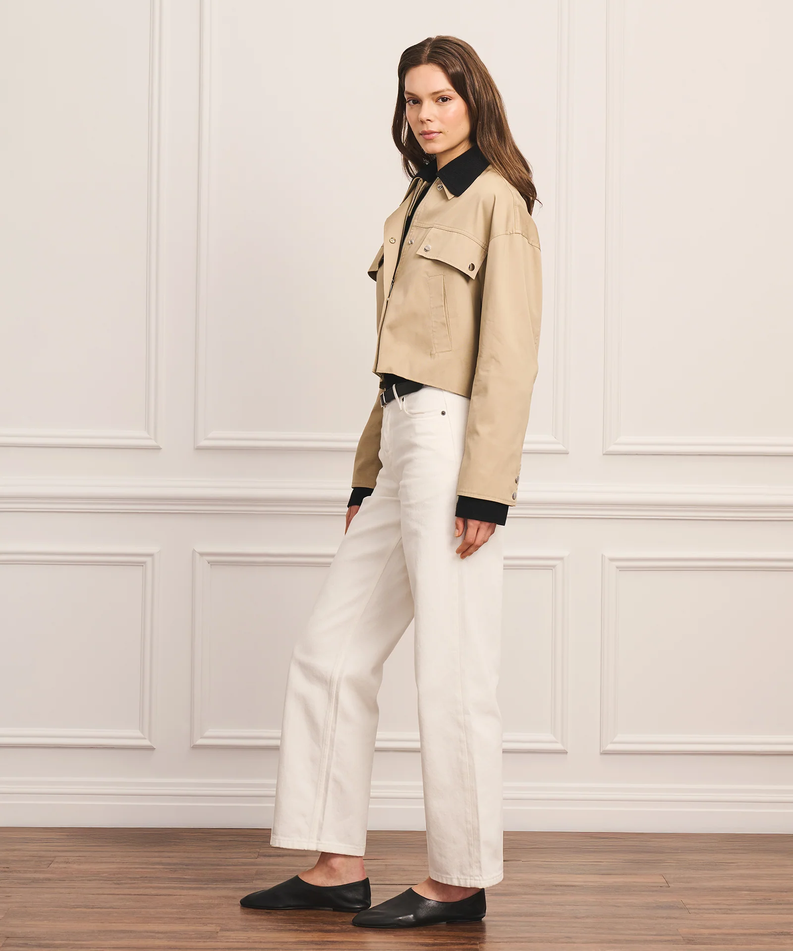 Cotton Cashmere Mixed Media Barn Jacket - Image 5
