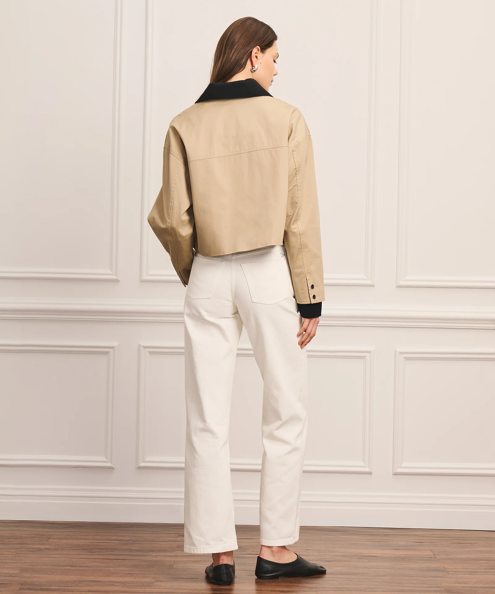 Cotton Cashmere Mixed Media Barn Jacket - Image 6