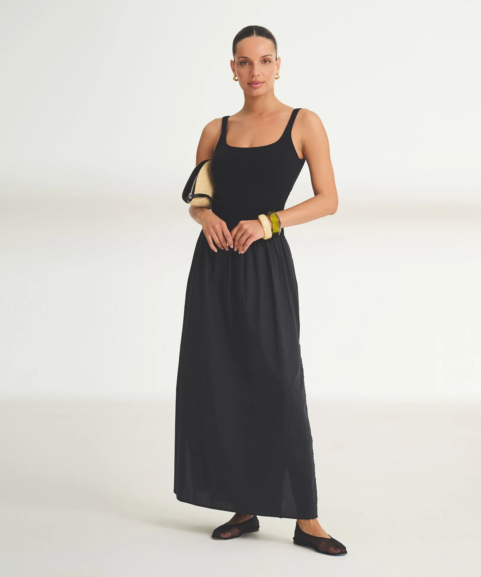 Novelty Cotton Cashmere Mixed Media Dress - Image 3