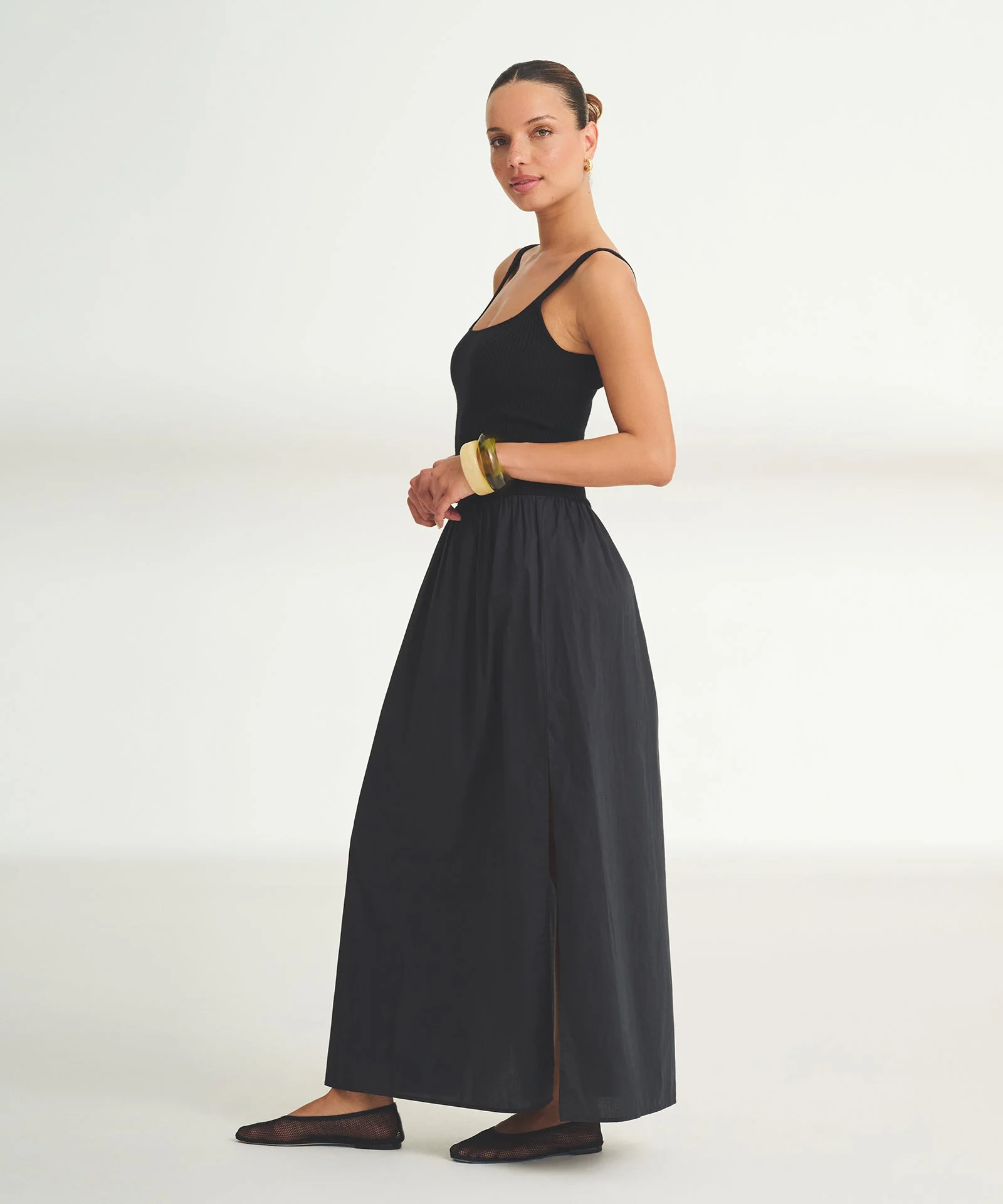 Novelty Cotton Cashmere Mixed Media Dress - Image 4