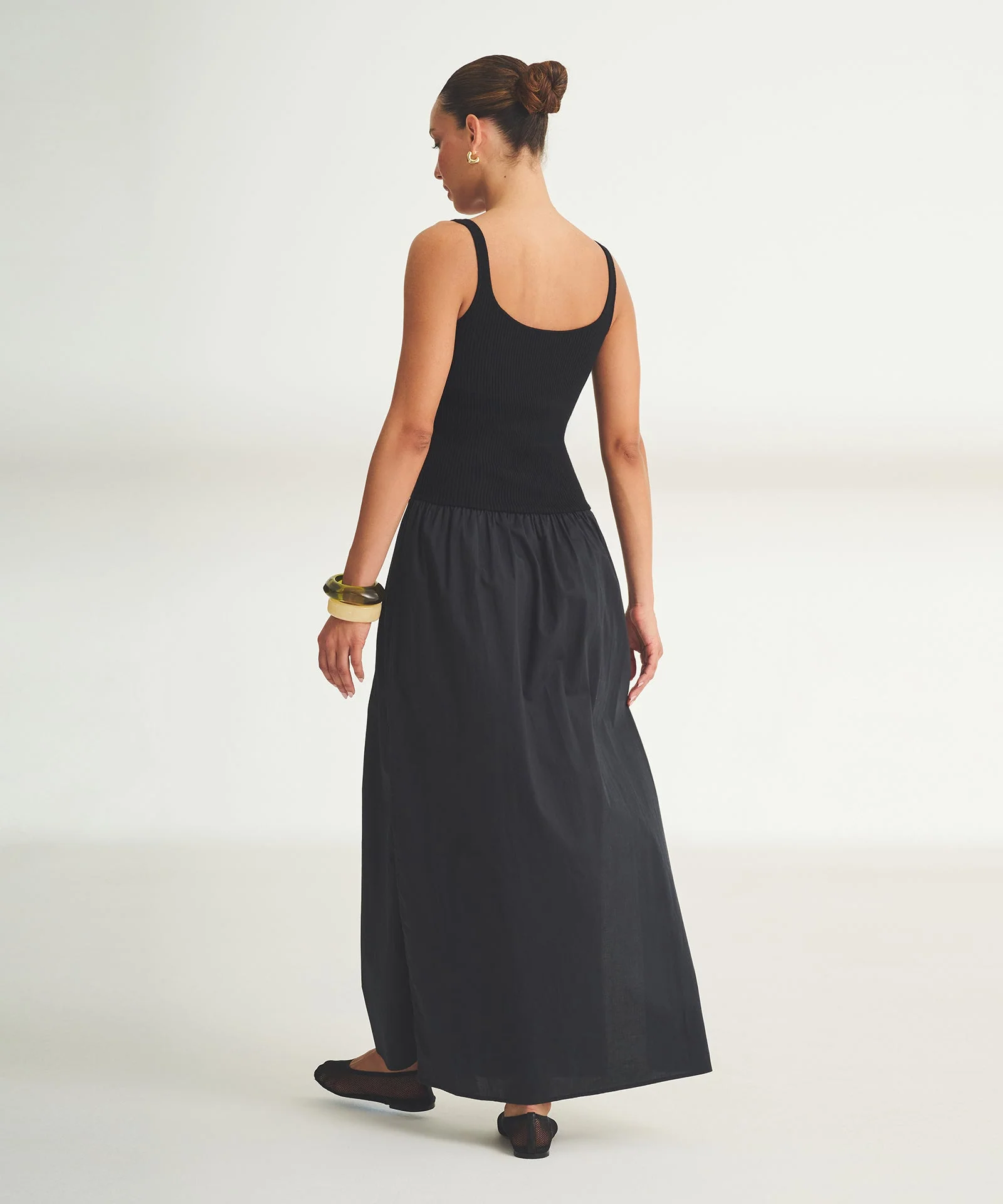 Novelty Cotton Cashmere Mixed Media Dress - Image 5