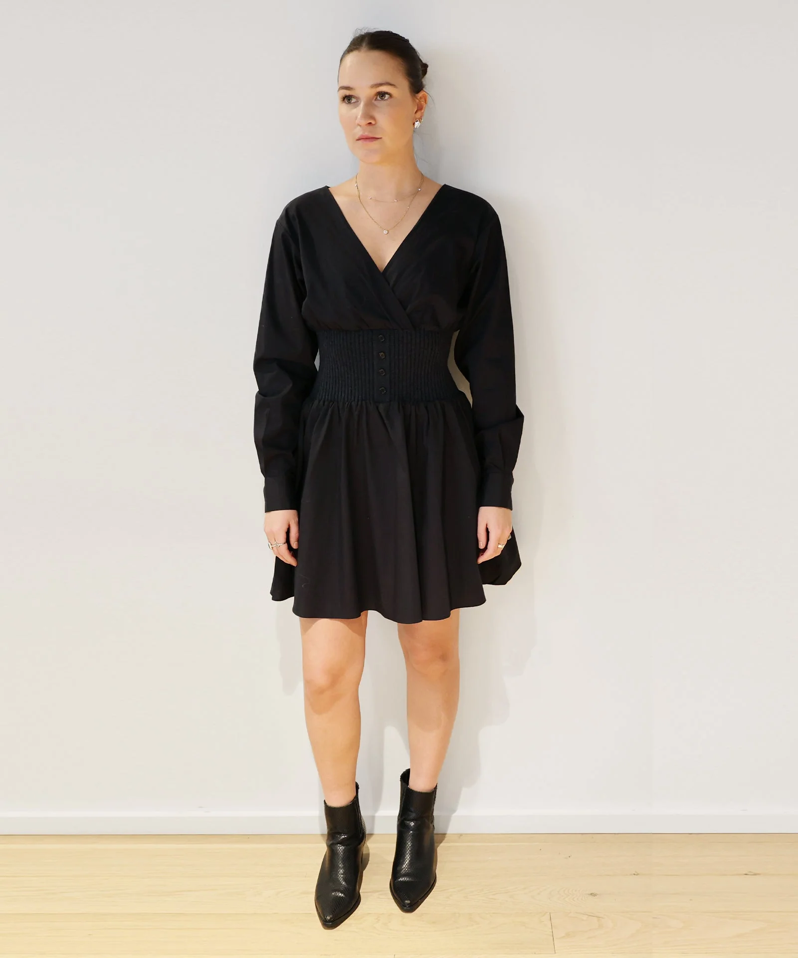 Cotton Cashmere Mixed Media Mini Dress - Image 5
