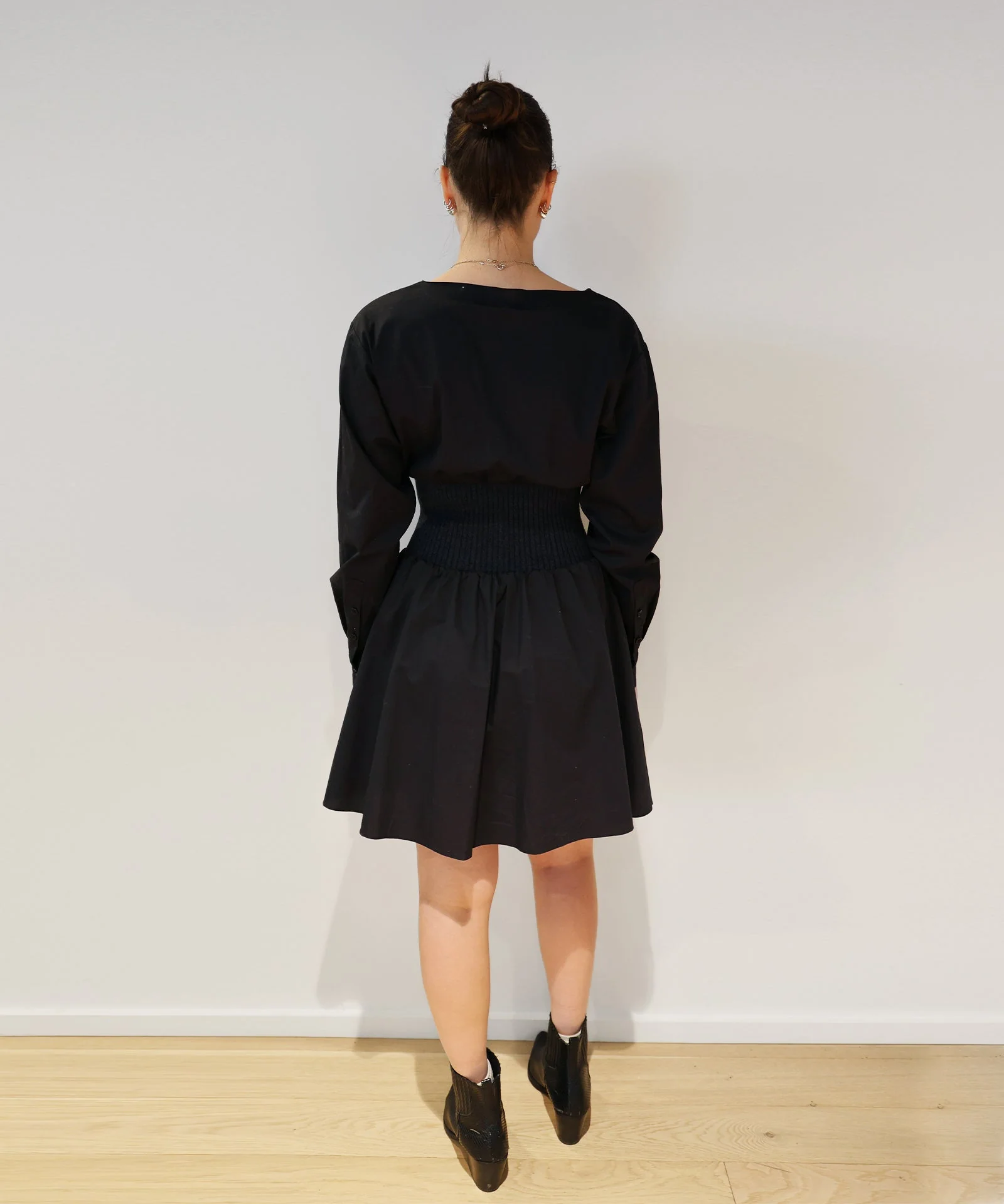 Cotton Cashmere Mixed Media Mini Dress - Image 7