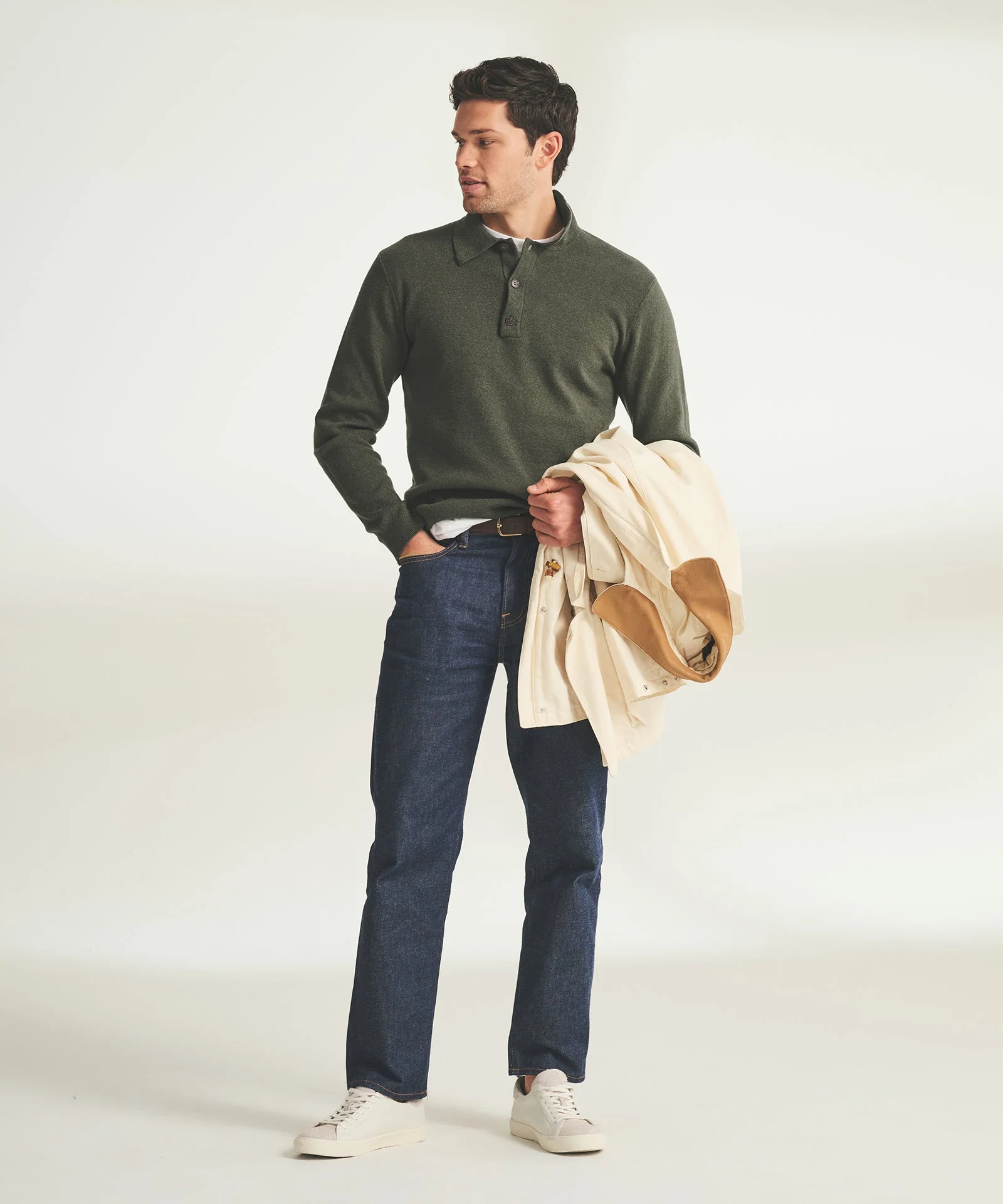 Cotton Cashmere Polo Sweater - Image 13