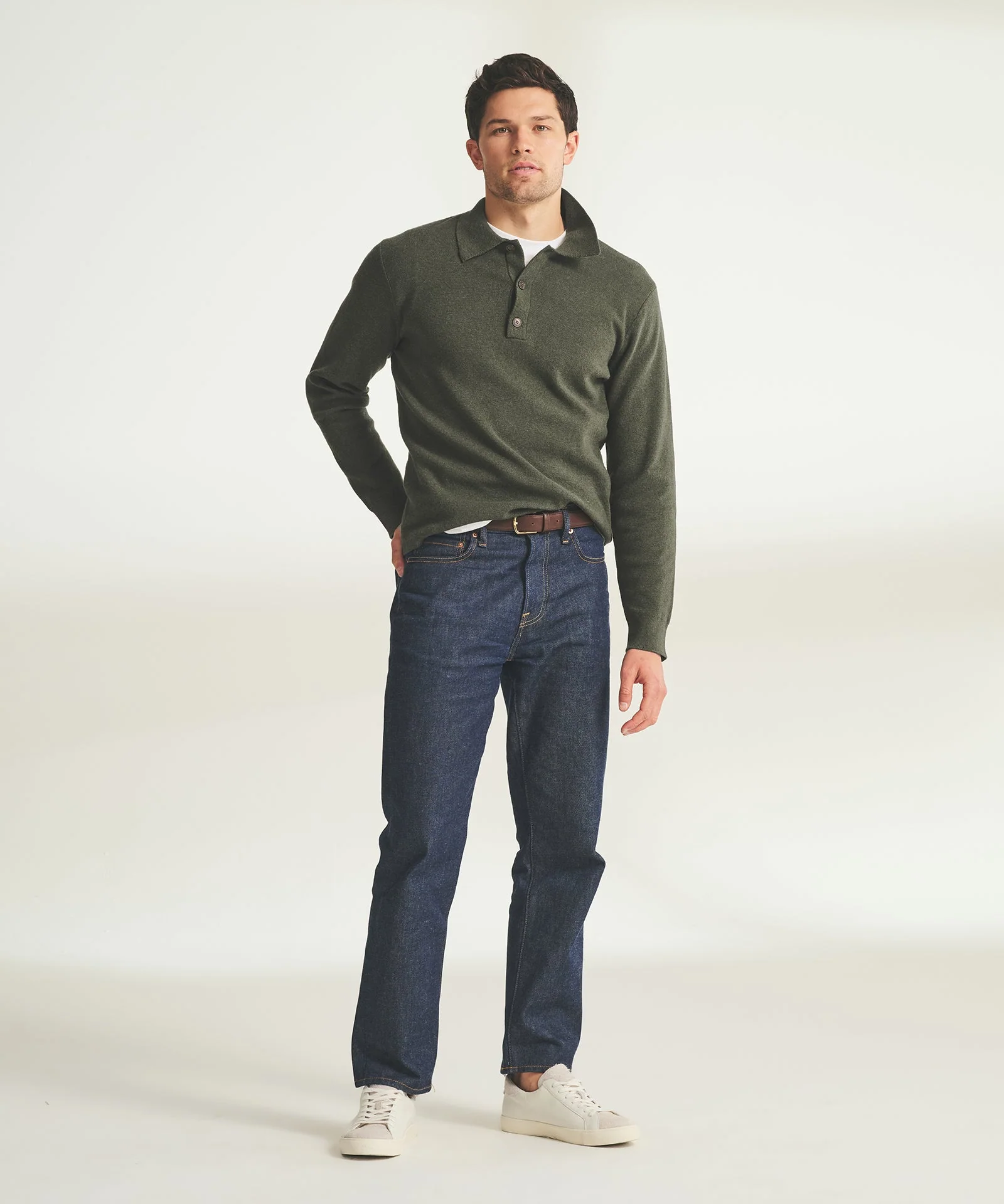 Cotton Cashmere Polo Sweater - Image 15