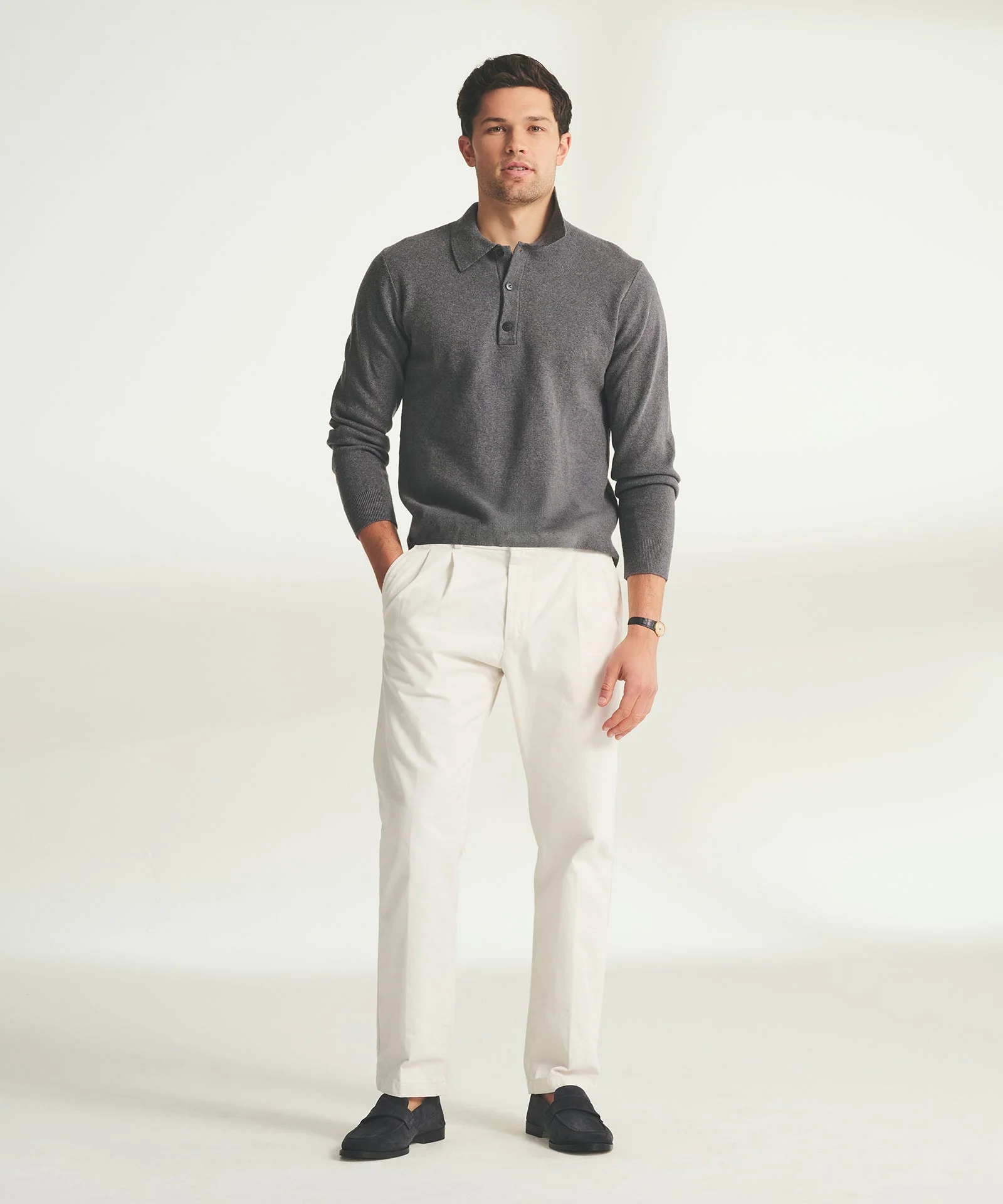 Cotton Cashmere Polo Sweater - Image 3