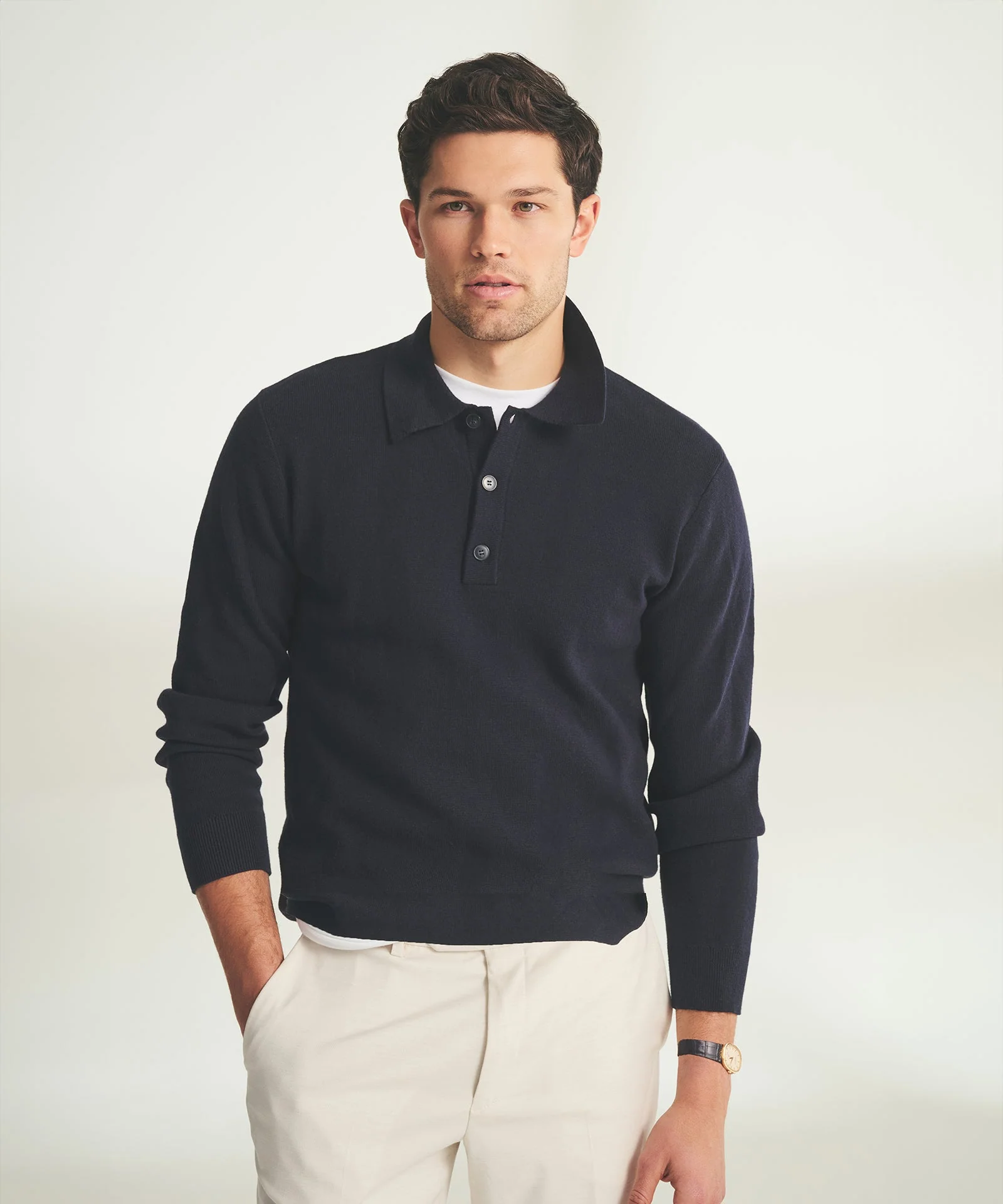 Cotton Cashmere Polo Sweater - Image 8