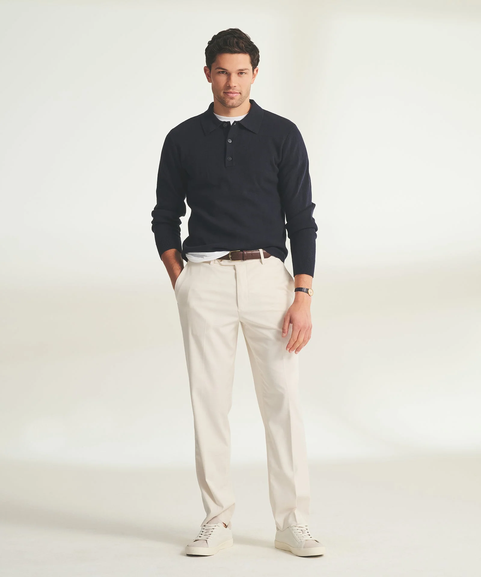 Cotton Cashmere Polo Sweater - Image 9