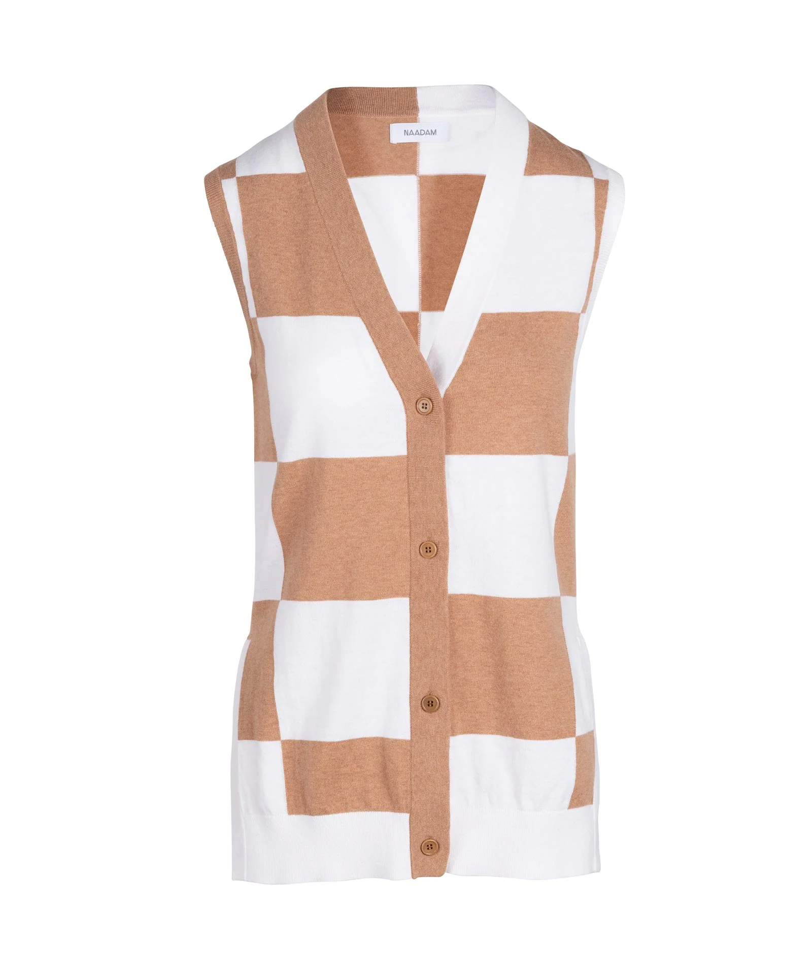 Cotton Cashmere Sleeveless Cardigan - Image 3