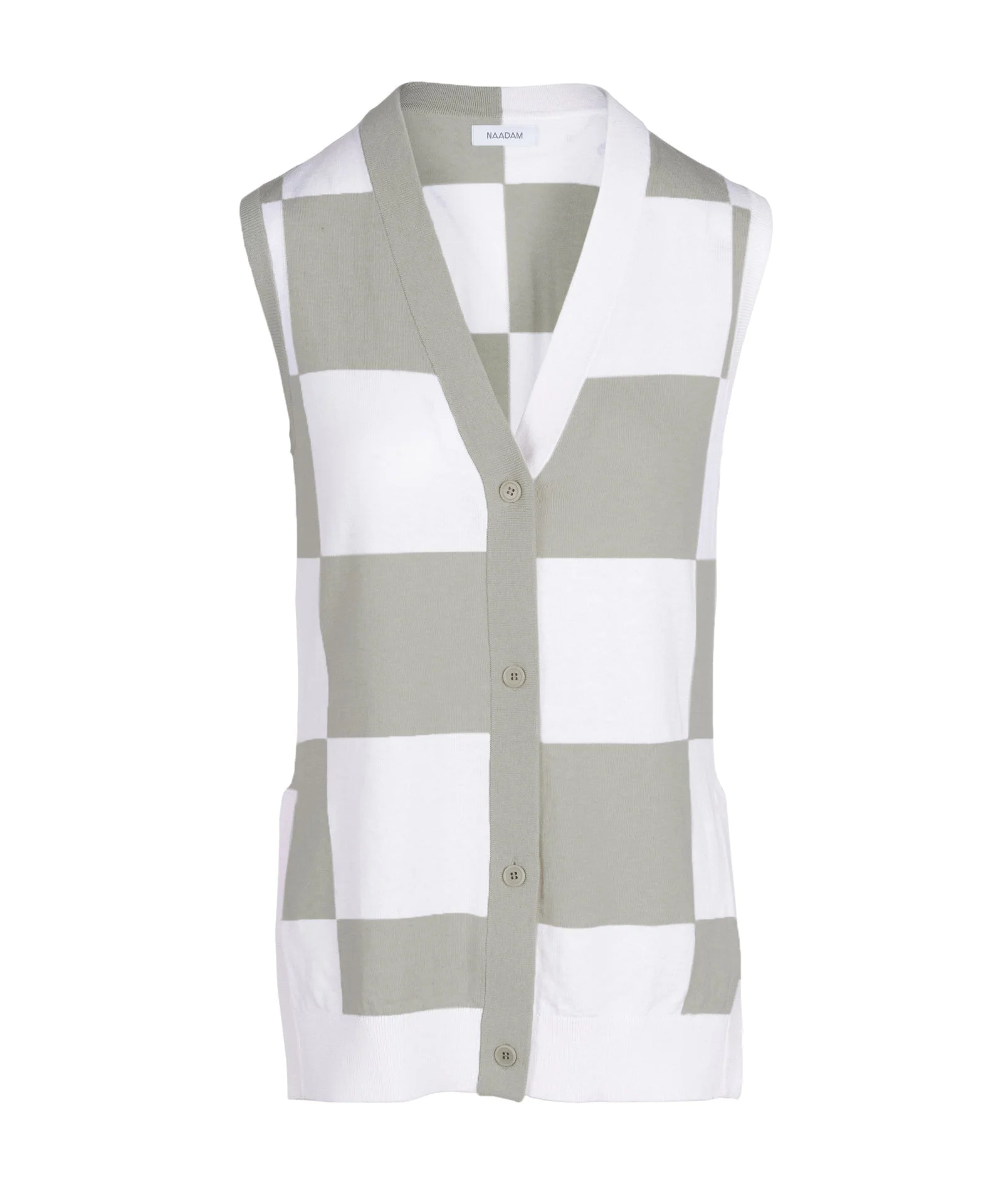 Cotton Cashmere Sleeveless Cardigan - Image 4