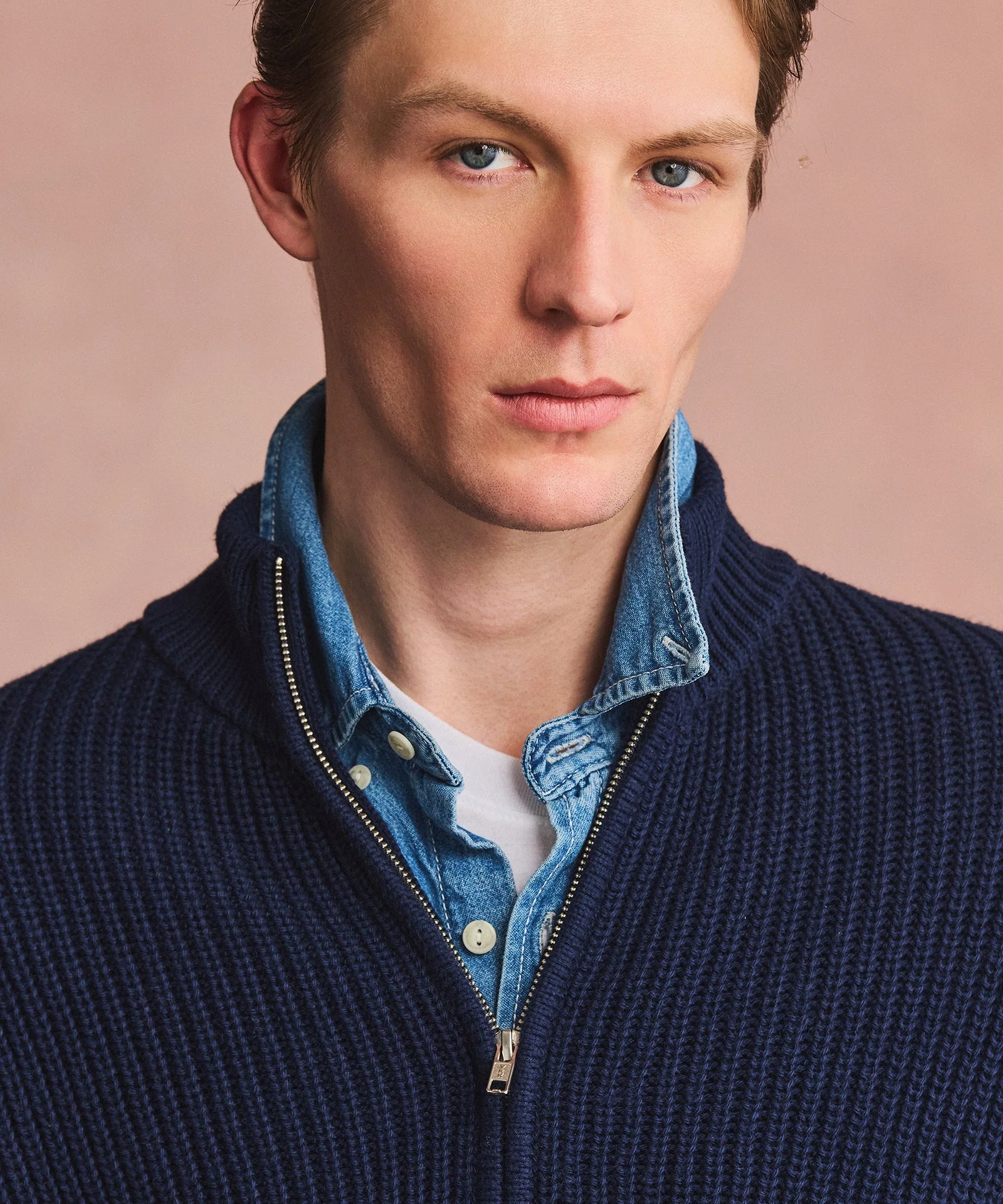 Cotton Fisherman Full Zip Sweater - Image 3