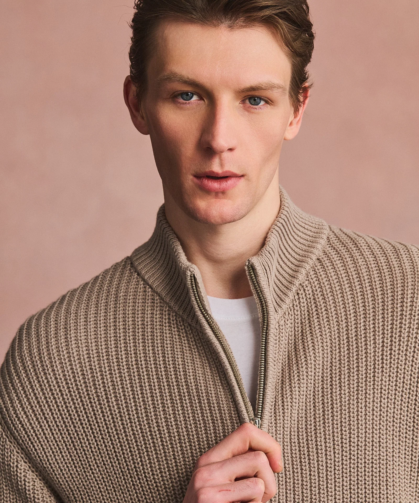 Cotton Fisherman Full Zip Sweater - Image 6