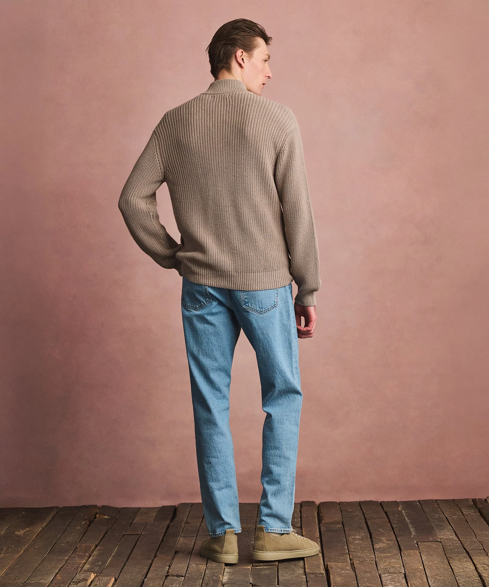 Cotton Fisherman Full Zip Sweater - Image 9