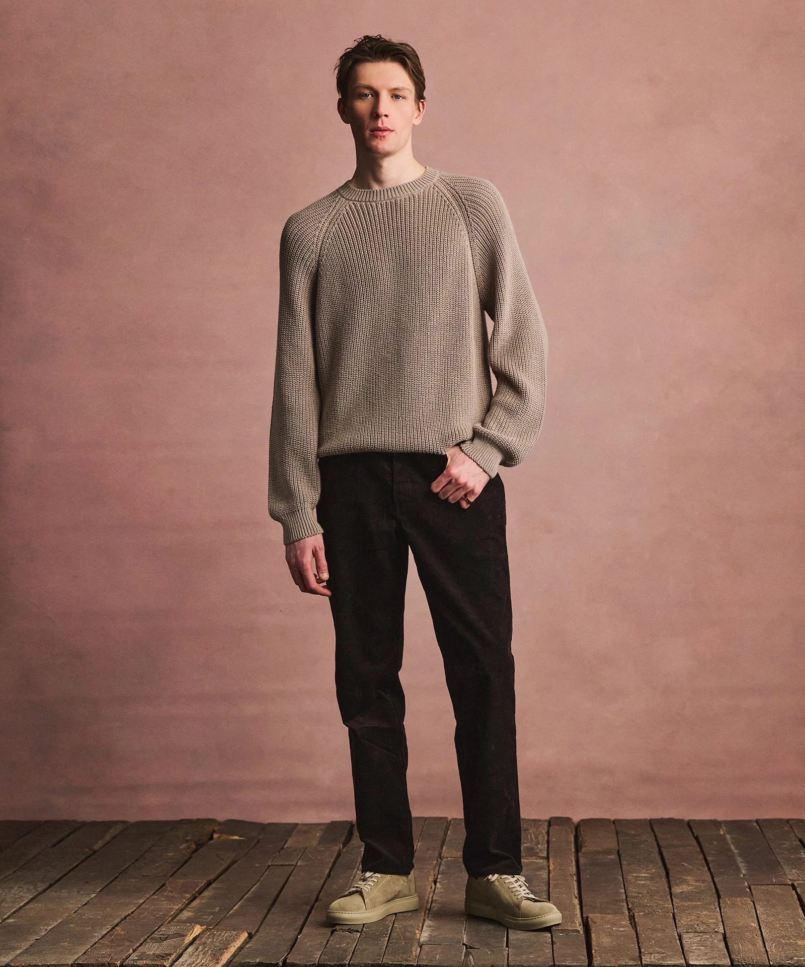 Cotton Fisherman Raglan Crewneck Sweater - Image 10