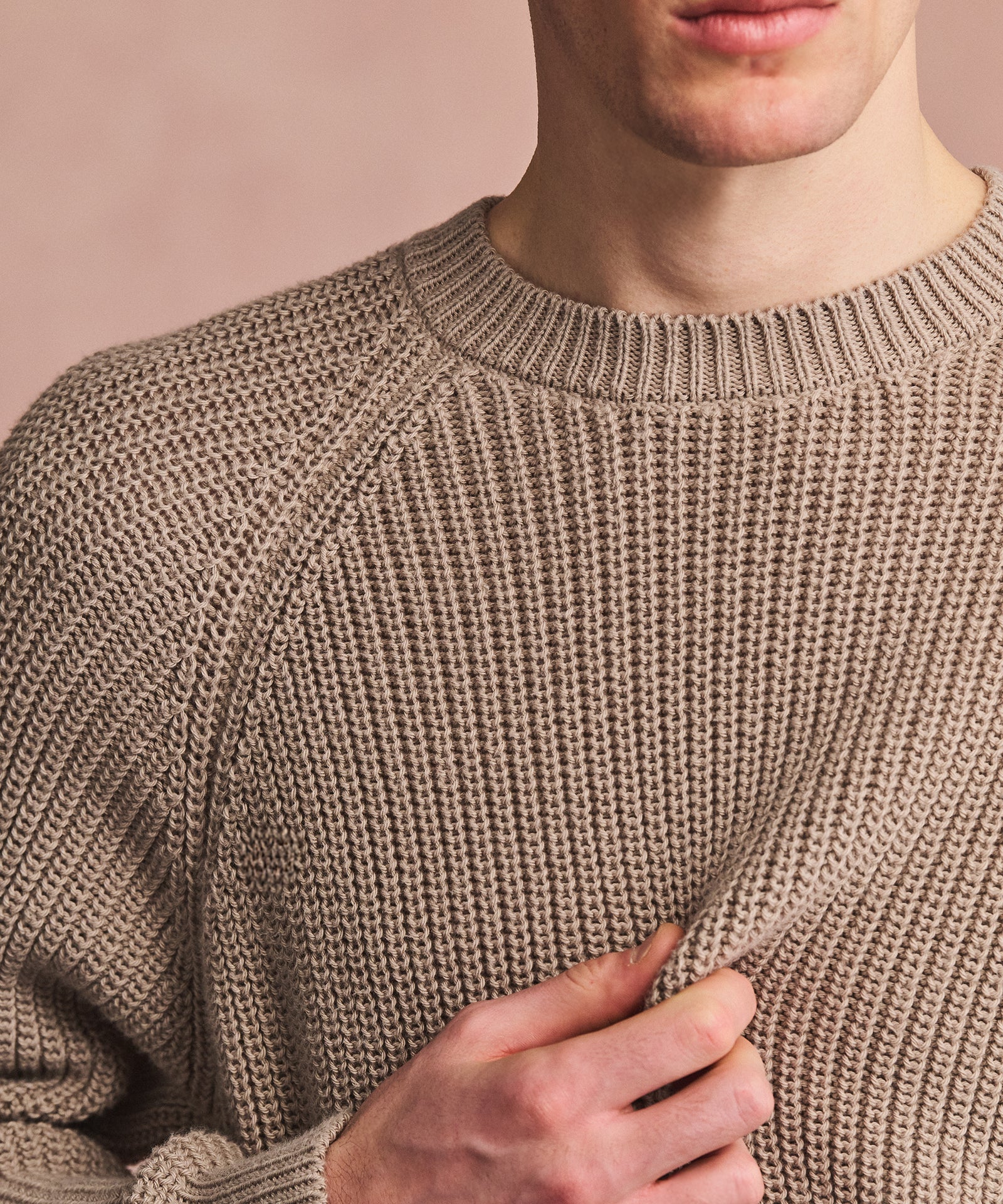 Cotton Fisherman Raglan Crewneck Sweater - Image 11